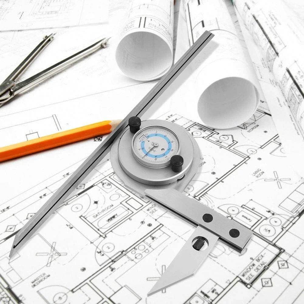 نقاله جهانی، زاویه یاب نقاله، اندازه گیری زاویه ماشینکاری، ساخته شده از فولاد کربنی