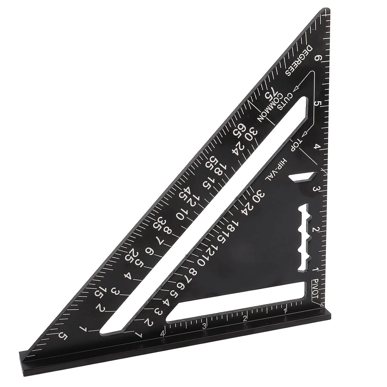 گونیا مثلثی زاویه یاب، گونیا مثلثی زاویه یاب مشکی، ابزار اندازه گیری زاویه مثلثی 7 اینچی آلیاژ آلومینیوم متریک با مقیاس دقیق
