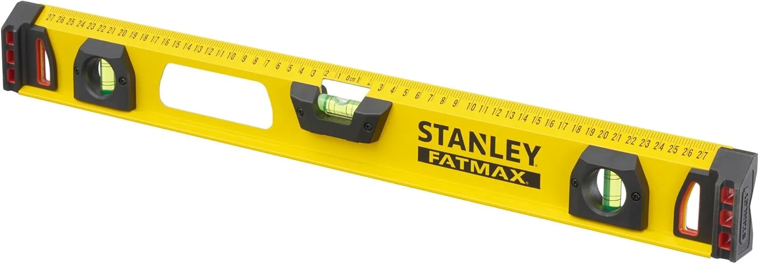 تراز پروفیل I شکل 60 سانتی متری استنلی مدل 1-43-553 سری FATMAX - ساختار آلومینیومی تقویت شده - 3 ویال با دید بالا - 2 کفی ماشین کاری شده - 2 دسته دو ماده ای - ضربه گیر
