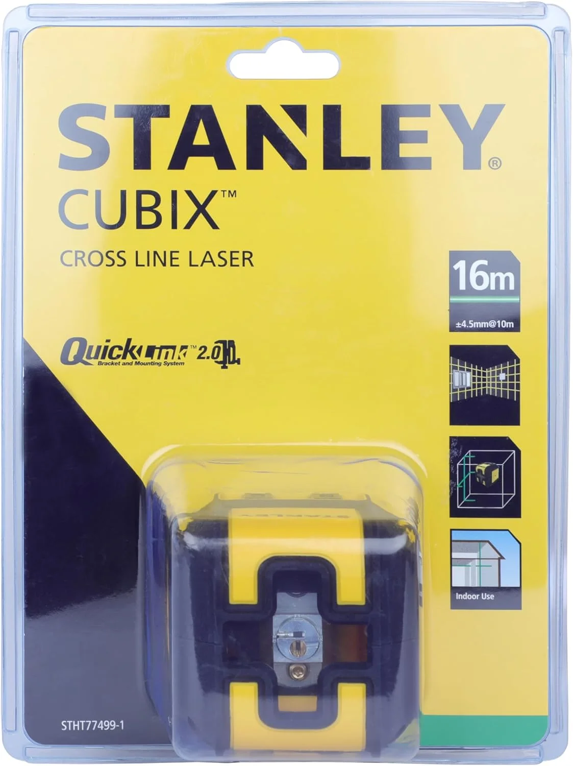 تراز لیزری خطی متقاطع استنلی Intelli Tools Cubix، پرتو سبز، STHT77499-1
