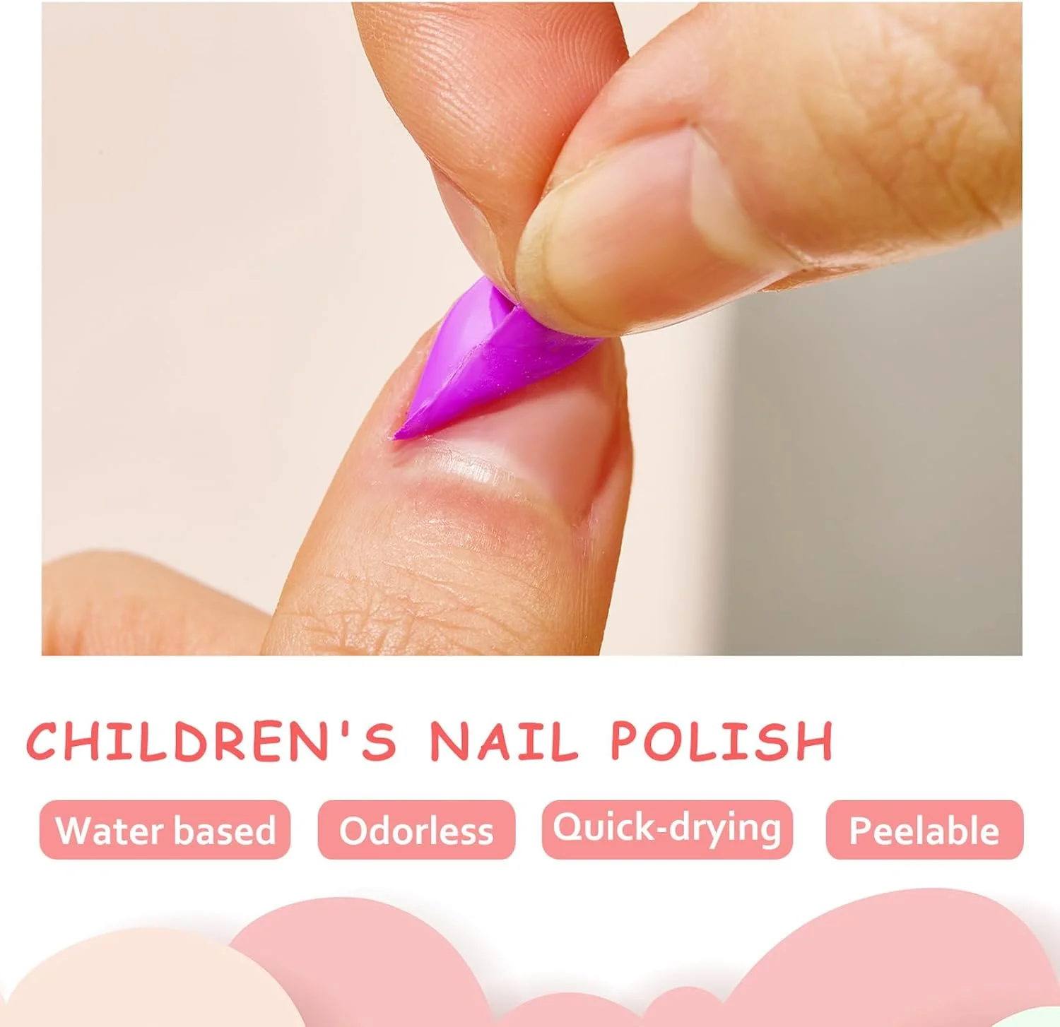 لاک ناخن کودکانه Beauenty، مجموعه لاک ناخن 12 رنگ غیر سمی بر پایه آب با 3 برچسب، مجموعه لاک ناخن غیر سمی و ایمن برای دختران بالای 5 سال برای مهمانی ها، تولد و آرایش