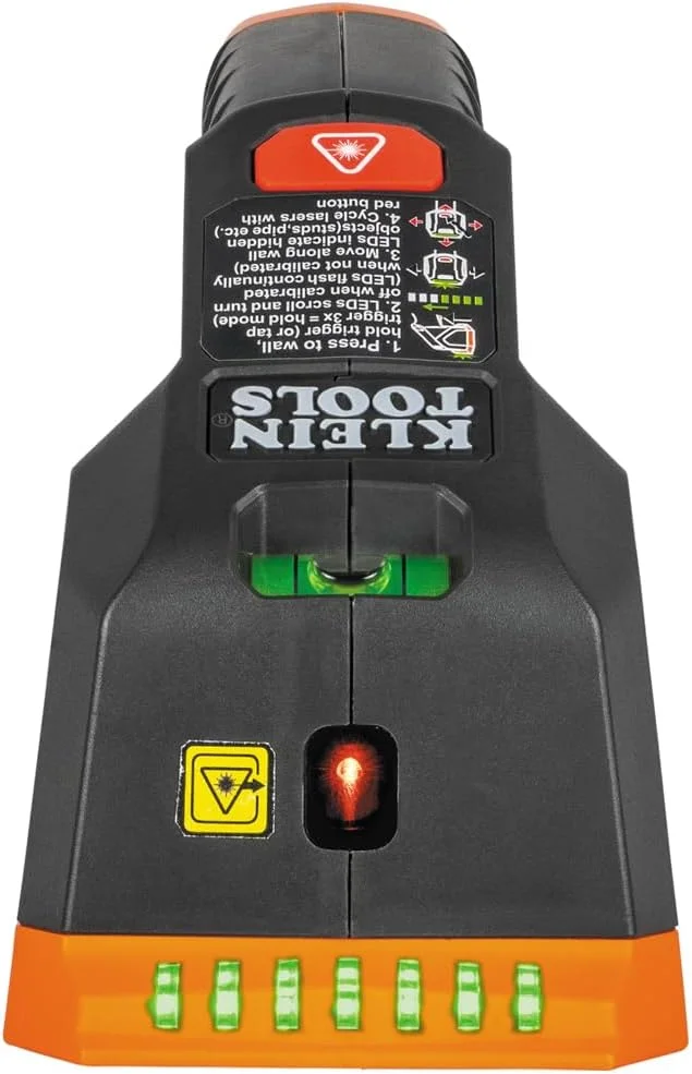 دستگاه ردیاب الکترونیکی Klein Tools ESF150LL با لیزر متقاطع، تراز حبابی، لیزر کلاس 3R؛ ≤5mW؛ 15 فوت در تمام جهات، برای یافتن استادهای چوبی و فلزی، دارای LEDهای سبز روشن، شامل باتری دستگاه ردیاب الکترونیکی Klein Tools ESF150LL با لیزر متقاطع، تراز حبابی، لیزر کلاس 3R؛ ≤5mW؛ 15 فوت در تمام جهات، برای یافتن استادهای چوبی و فلزی، دارای LEDهای سبز روشن، شامل باتری