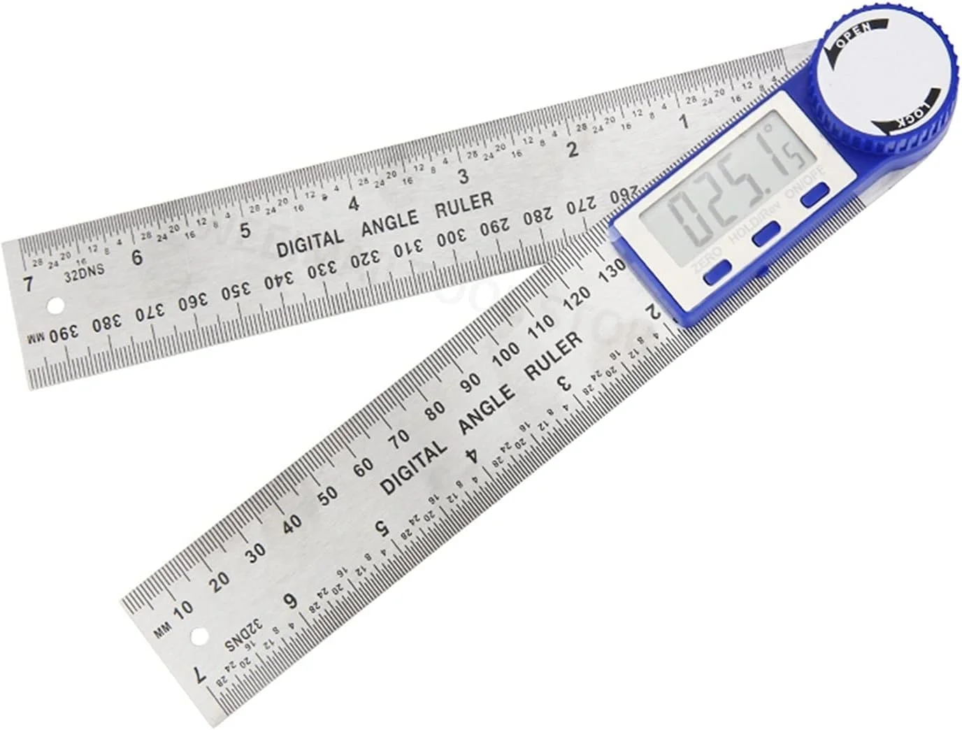 گونیا دیجیتال GHQERTY، زاویه یاب دیجیتال، گونیا متریک، زاویه سنج 360 درجه، ابزار اندازه گیری گونیا استیل ضد زنگ، 200 میلی متر (DigiAngle جدید P200mm)