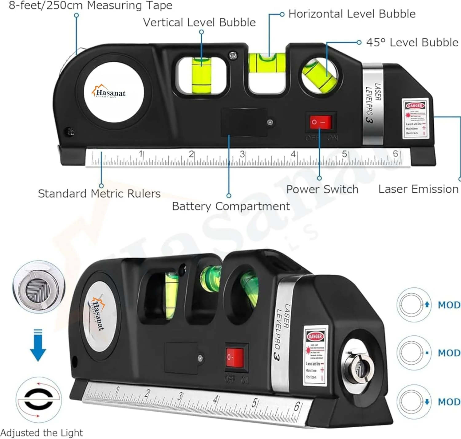 ابزار تراز لیزری، کیت تراز لیزری چند منظوره، تراز خطی استاندارد، ابزار پرتو تراز با خط کش نوار اندازه گیری و خط کش متریک قابل تنظیم ابزار تراز لیزری، کیت تراز لیزری چند منظوره، تراز خطی استاندارد، ابزار پرتو تراز با خط کش نوار اندازه گیری و خط کش متریک قابل تنظیم