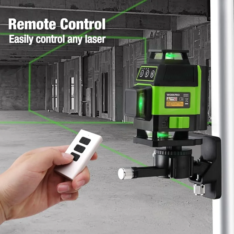 کیت تراز لیزری خودتراز شونده 3x360° 12 خطی سبز رنگ WORKPRO کیت تراز لیزری خودتراز شونده 3x360° 12 خطی سبز رنگ WORKPRO