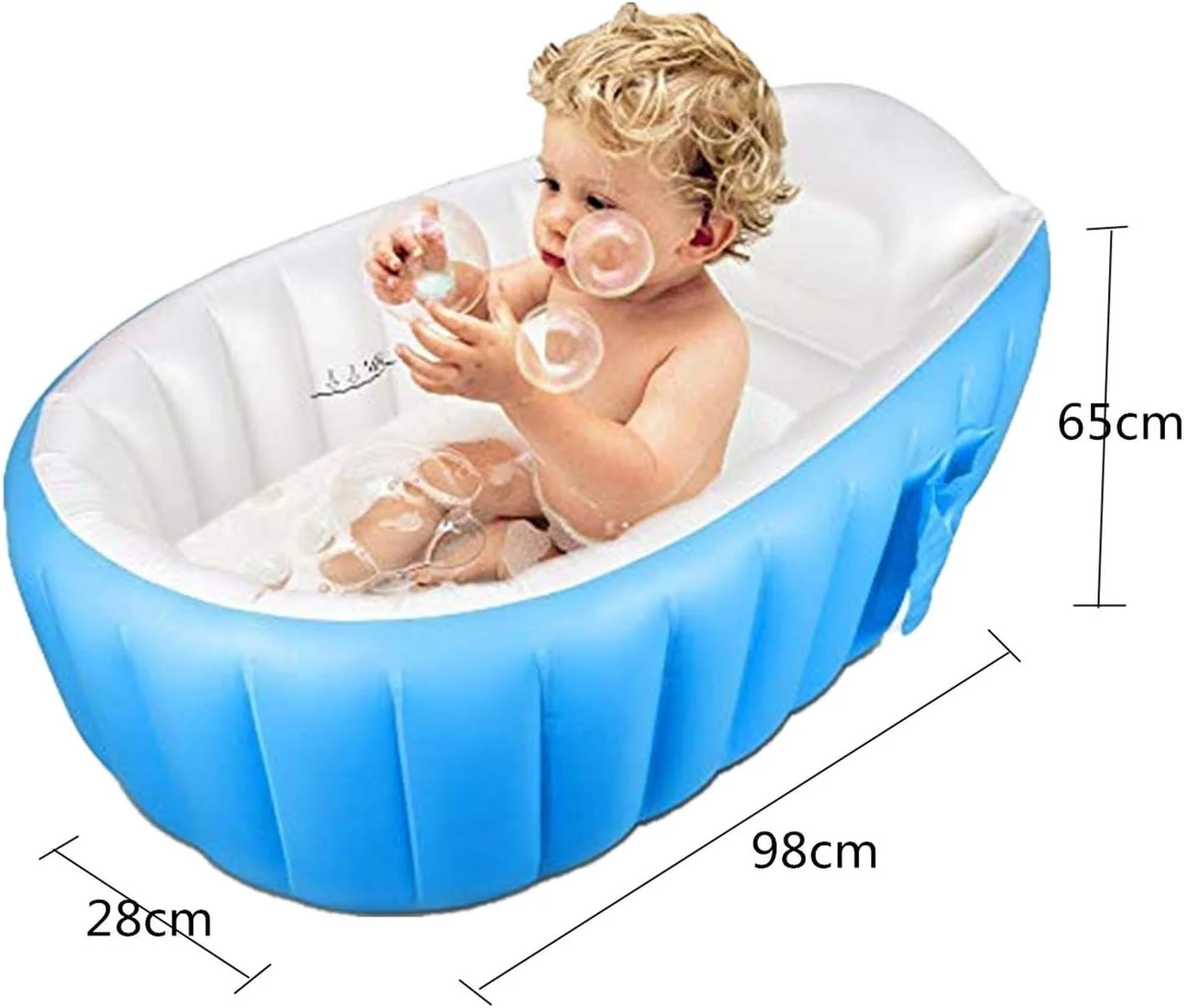 حوضچه بادی کوچک تاشو و قابل حمل کودک، ضد لغزش، مناسب حمام و استخر به همراه پمپ هوا