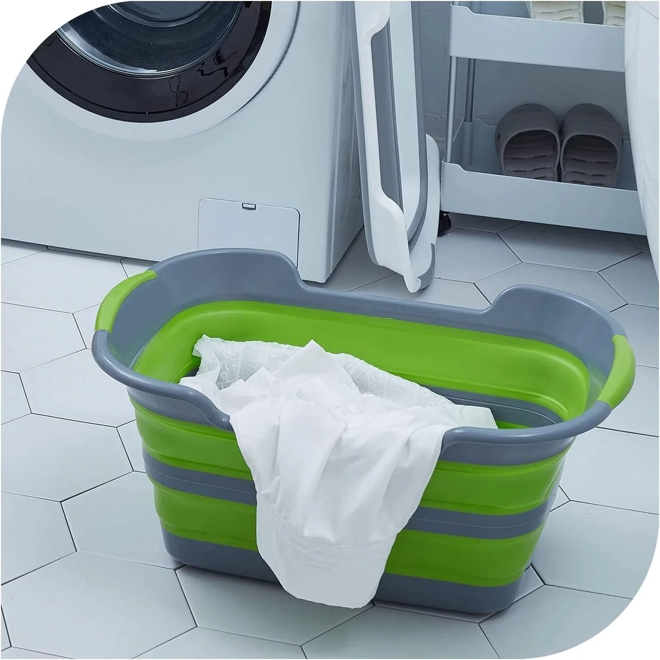 وان حمام تاشو و قابل حمل کودک، سیلیکونی ضد لغزش، سبز