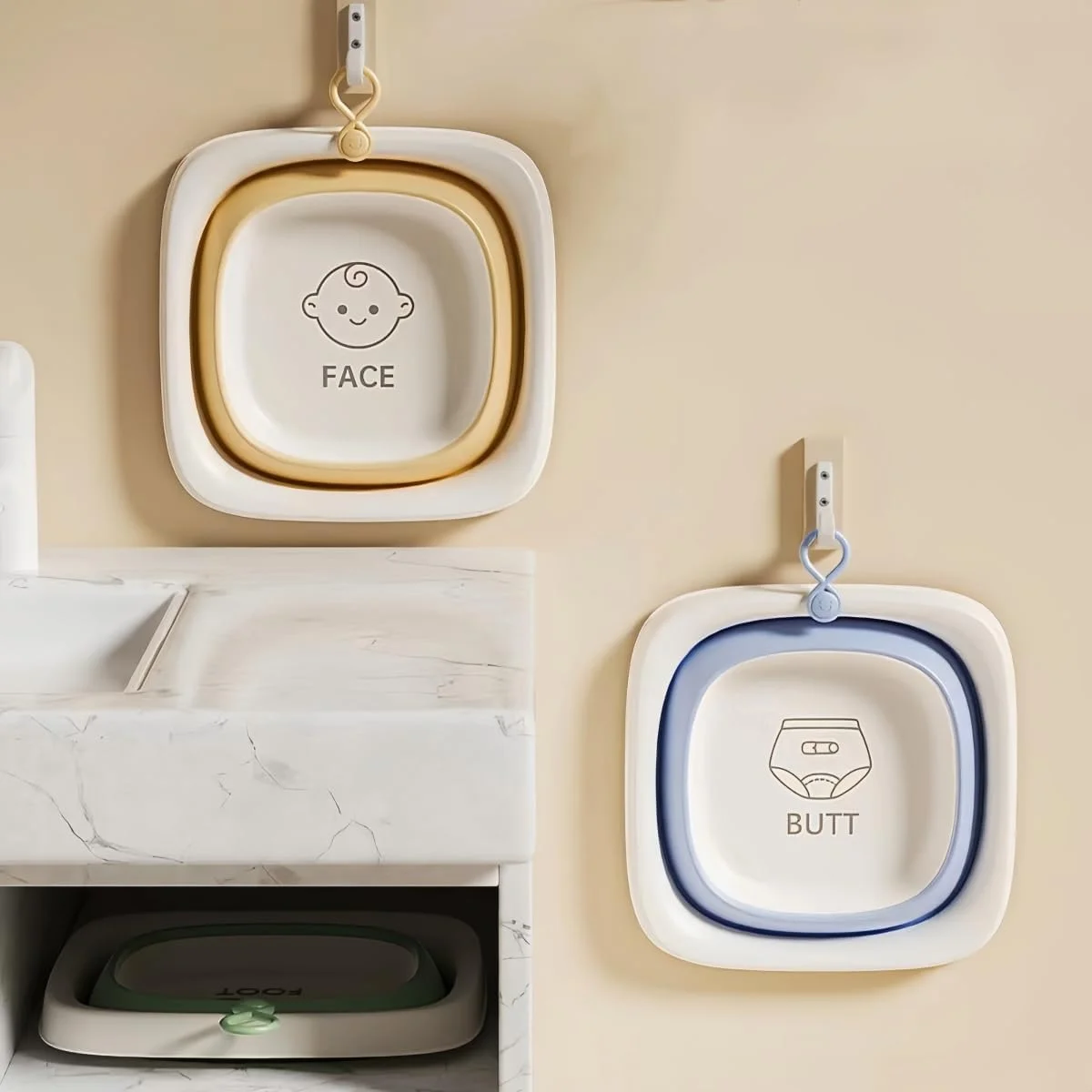 لگن تاشو و قابل حمل کودک، مناسب شستشوی شیشه شیر کودک، لگن چند منظوره و سبک وزن برای خانه، محل کار و کمپینگ در فضای باز، بسته 3 عددی لگن تاشو و قابل حمل کودک، مناسب شستشوی شیشه شیر کودک، لگن چند منظوره و سبک وزن برای خانه، محل کار و کمپینگ در فضای باز، بسته 3 عددی