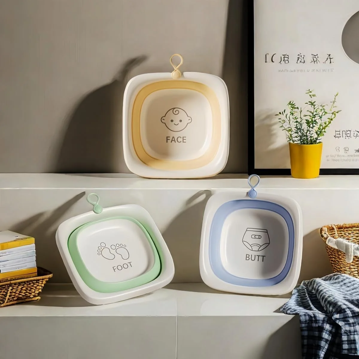 لگن تاشو و قابل حمل کودک، مناسب شستشوی شیشه شیر کودک، لگن چند منظوره و سبک وزن برای خانه، محل کار و کمپینگ در فضای باز، بسته 3 عددی لگن تاشو و قابل حمل کودک، مناسب شستشوی شیشه شیر کودک، لگن چند منظوره و سبک وزن برای خانه، محل کار و کمپینگ در فضای باز، بسته 3 عددی