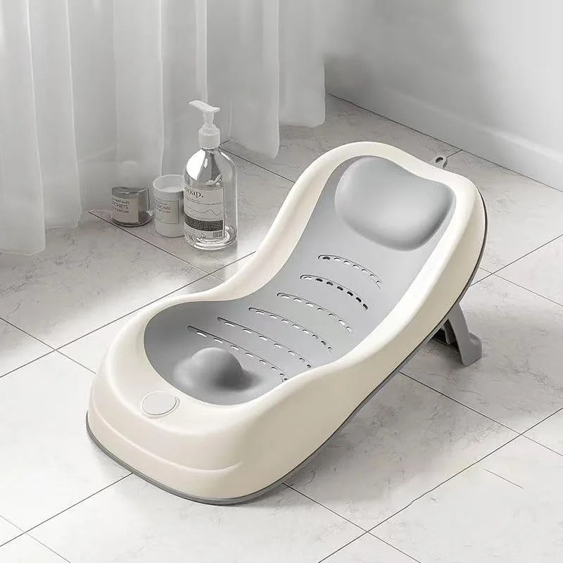 تکیه گاه حمام نوزاد PandaEar، وان تاشو برای نوزادان 0-6 ماهه، وان حمام نرم سینک (خاکستری)