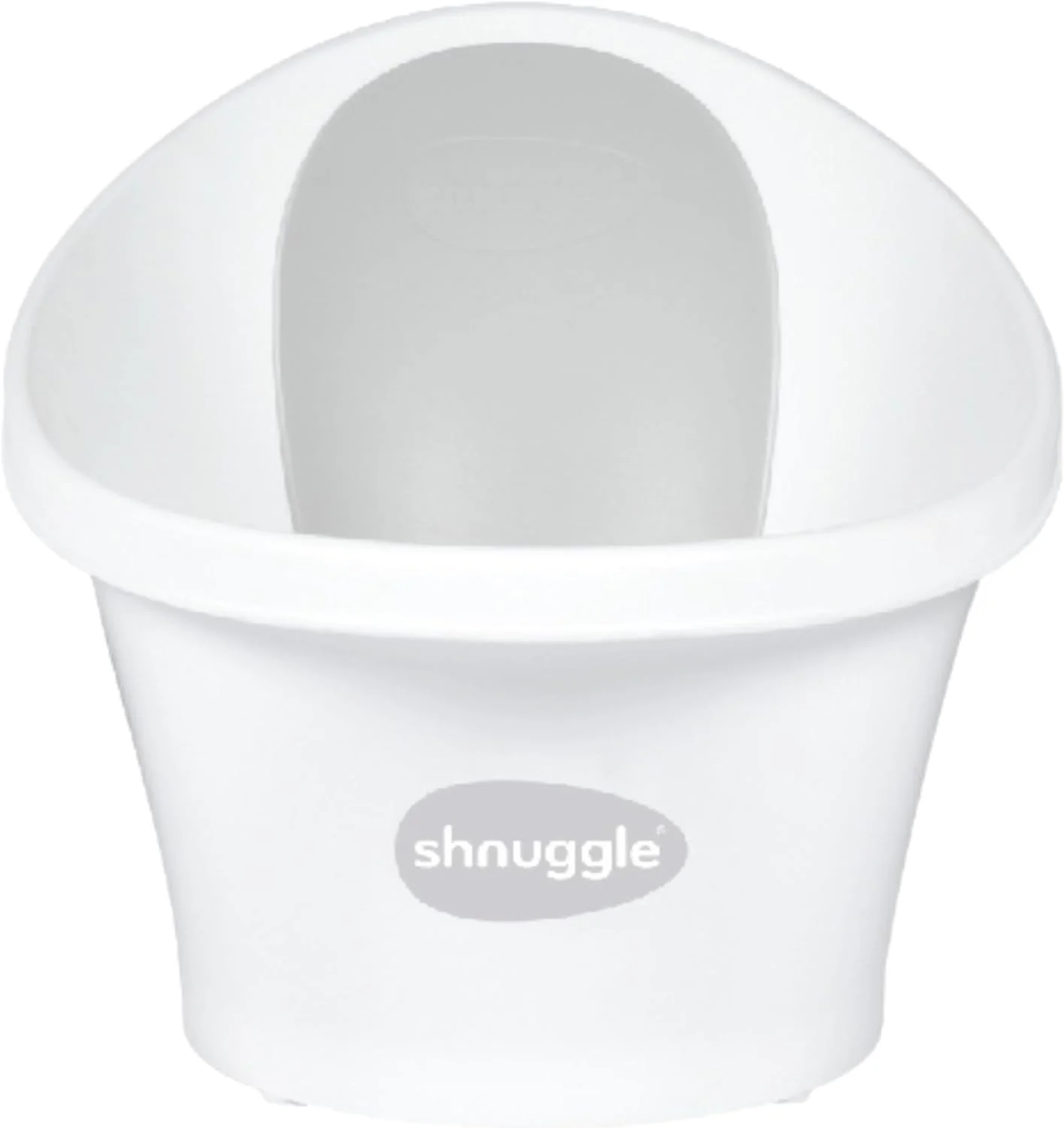 وان حمام نوزاد Shnuggle | دارای برآمدگی برای تکیه‌گاه و پشتی نرم | مناسب از بدو تولد | دارای درپوش تخلیه آب (سفید)