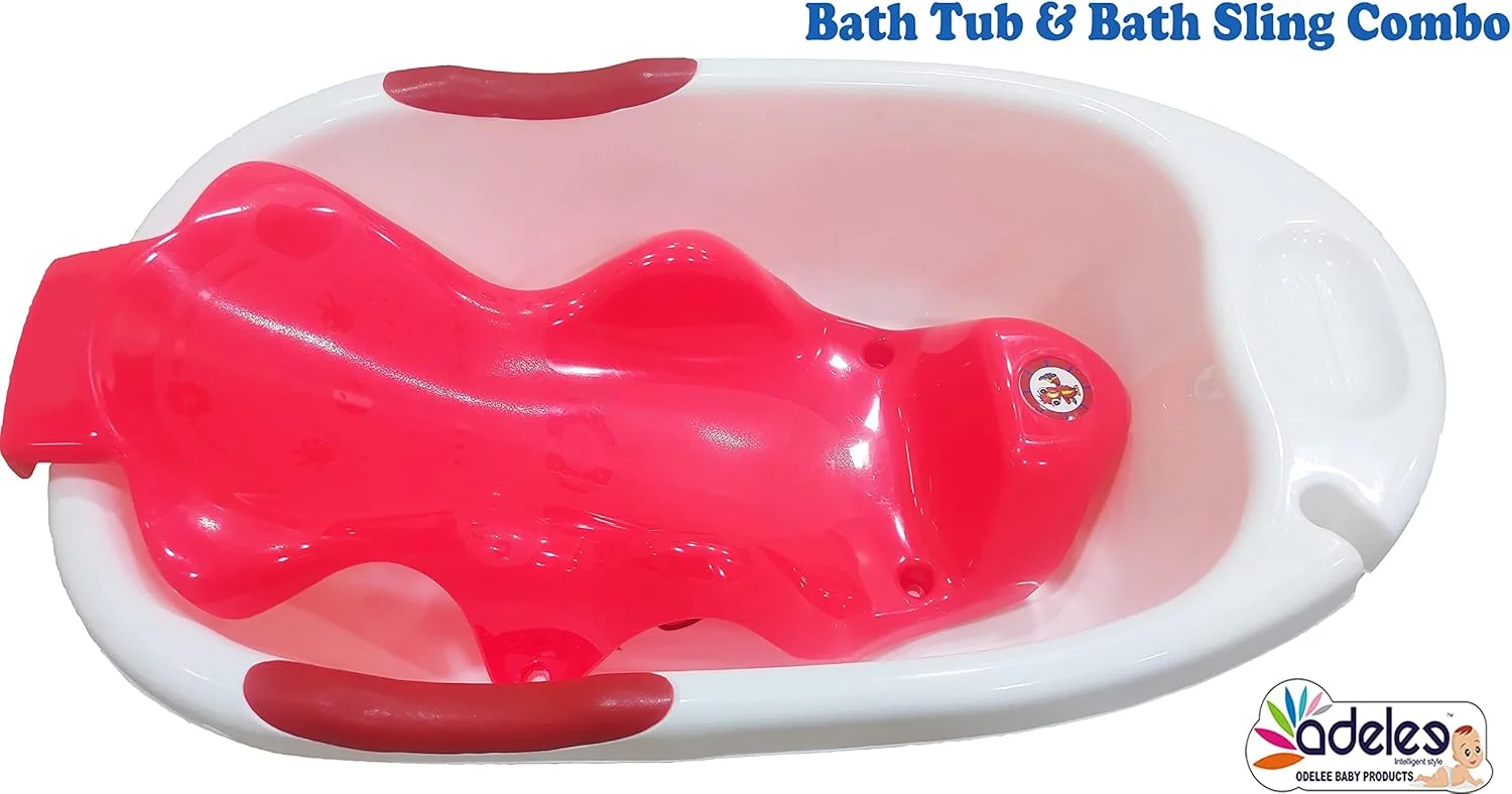 وان حمام پلاستیکی ضد لغزش کودک اودلی به همراه توری نگهدارنده ضد لغزش مناسب حمام، دوش و بازی با حباب (سفید) وان حمام پلاستیکی ضد لغزش کودک اودلی به همراه توری نگهدارنده ضد لغزش مناسب حمام، دوش و بازی با حباب (سفید)