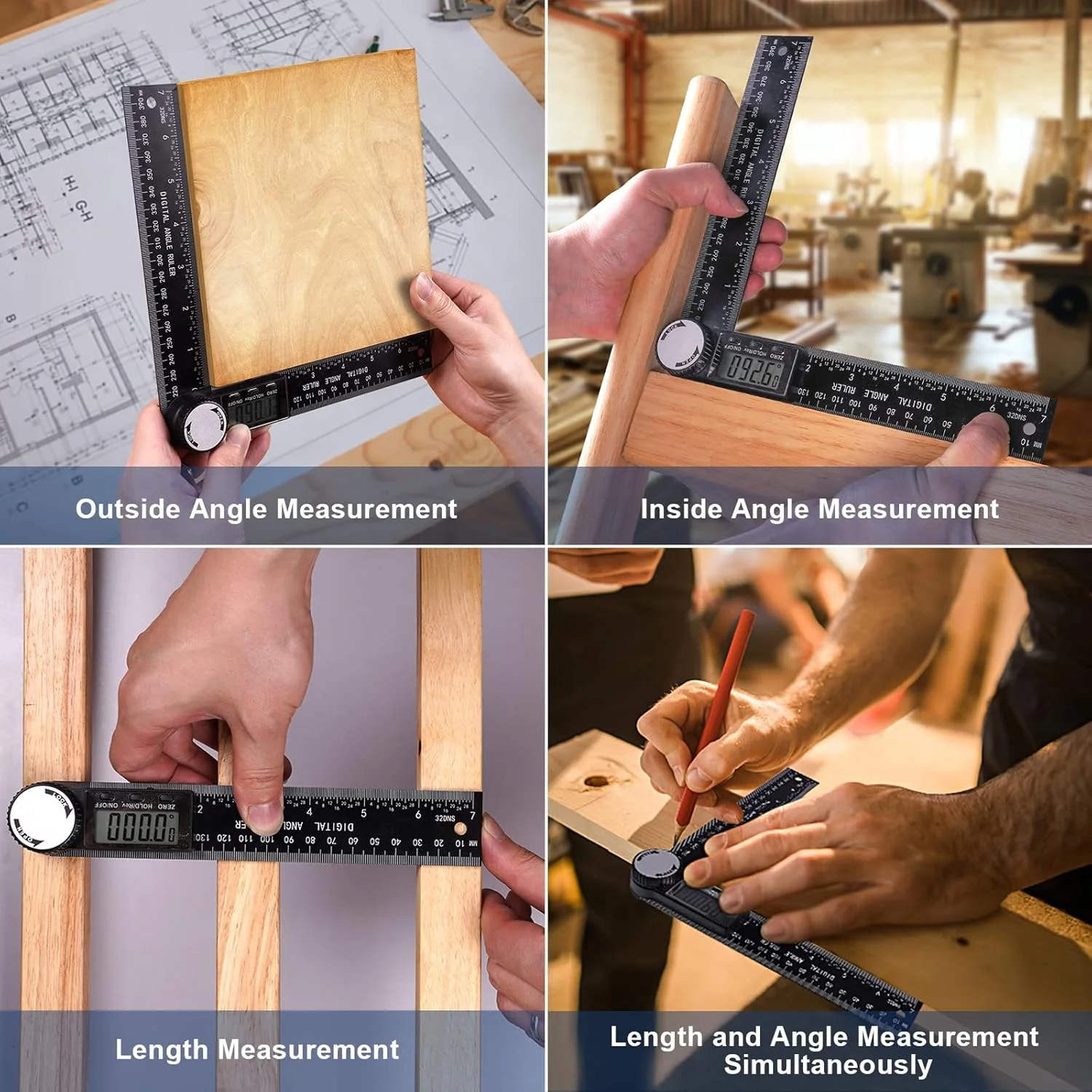 AivaToba Digital Protractor, Digital Inclinometer Protractor, Angle Measuring Tool, Angle Ruler with LCD Display for Repair of Woodworking Structures
