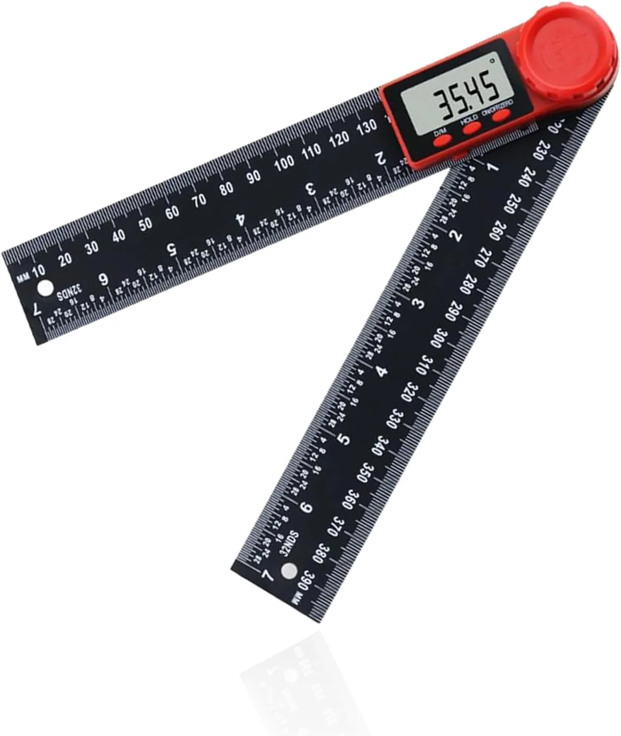 زاویه یاب دیجیتال، خط کش دیجیتال 200 میلی متری / 7 اینچی با صفحه نمایش LCD، زاویه یاب دیجیتال 360 درجه شیب سنج گونیومتر برای نجاری، ساخت و ساز، تعمیرات خانگی (مشکی)