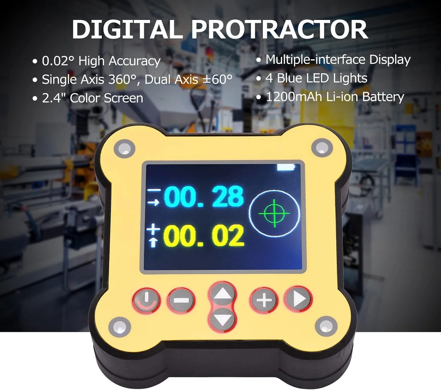 زاویه سنج دیجیتال دو محوره Morelian، جعبه تراز با دقت 0.02 درجه، با رابط کنترل خروجی، ابزار تسطیح الکتریکی برای ماشین آلات نجاری و ساخت و ساز