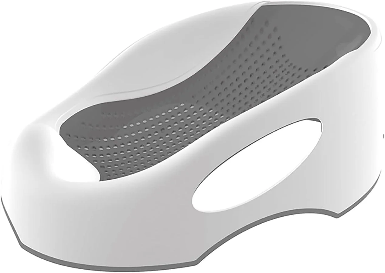 Tazweeq Baby Bath Tub, Slipless Shower Net, Lying Bathing Mat, Universally Compatible, Secure and Stable, Compact and Portable, Can be hung, Ideal for Babies Less than 6 Months Old（Grey）