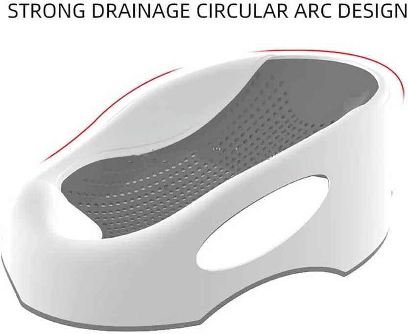 Tazweeq Baby Bath Tub, Slipless Shower Net, Lying Bathing Mat, Universally Compatible, Secure and Stable, Compact and Portable, Can be hung, Ideal for Babies Less than 6 Months Old（Grey）