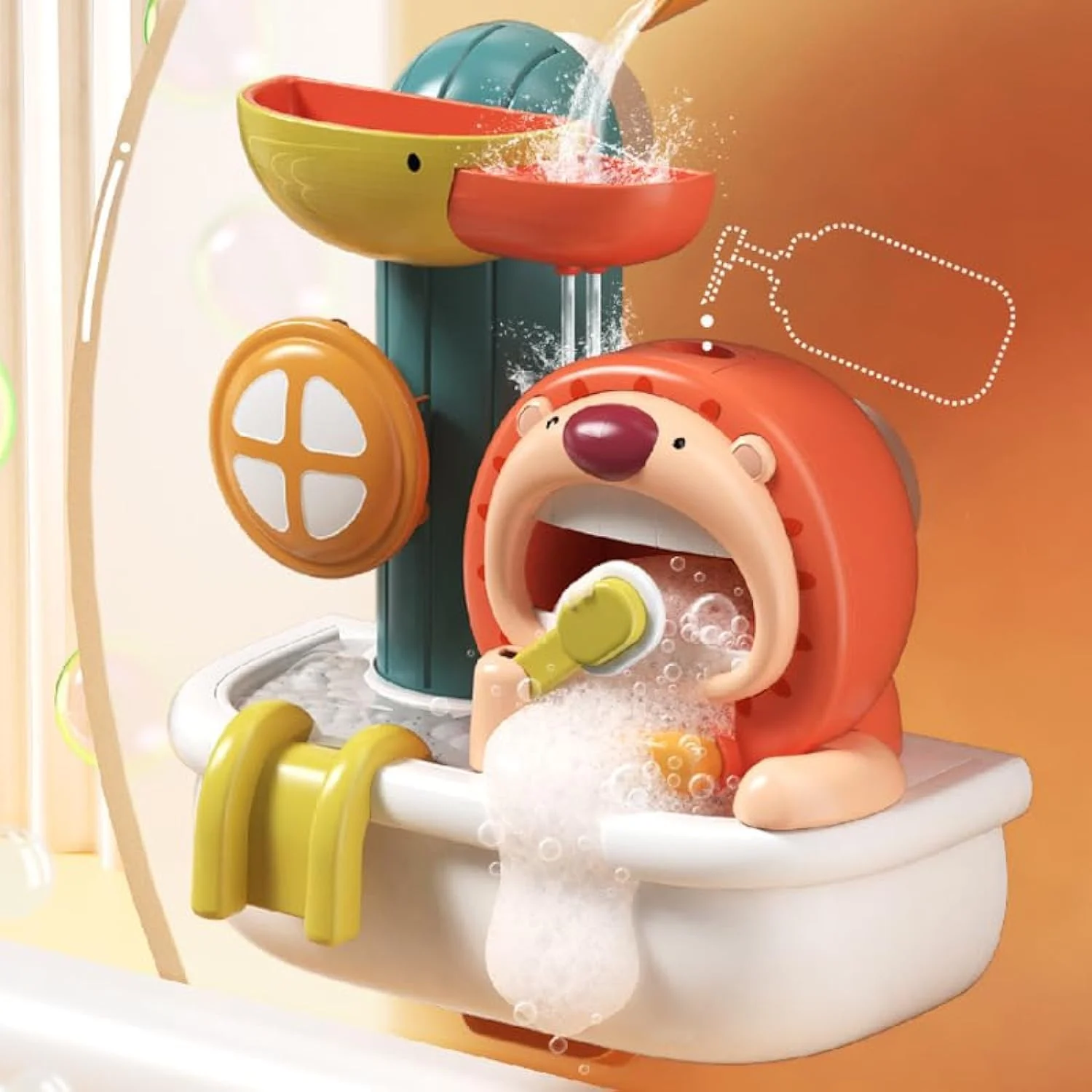 اسباب بازی حمام کودک توی بای، اسباب بازی های وان حمام برای کودکان نوپا، حباب ساز شیری توی بای برای وان حمام، مجموعه اسباب بازی وان حمام کودک، اسباب بازی های سرگرم کننده برای حمام کردن کودکان 1، 2، 3+ ساله پسر و دختر