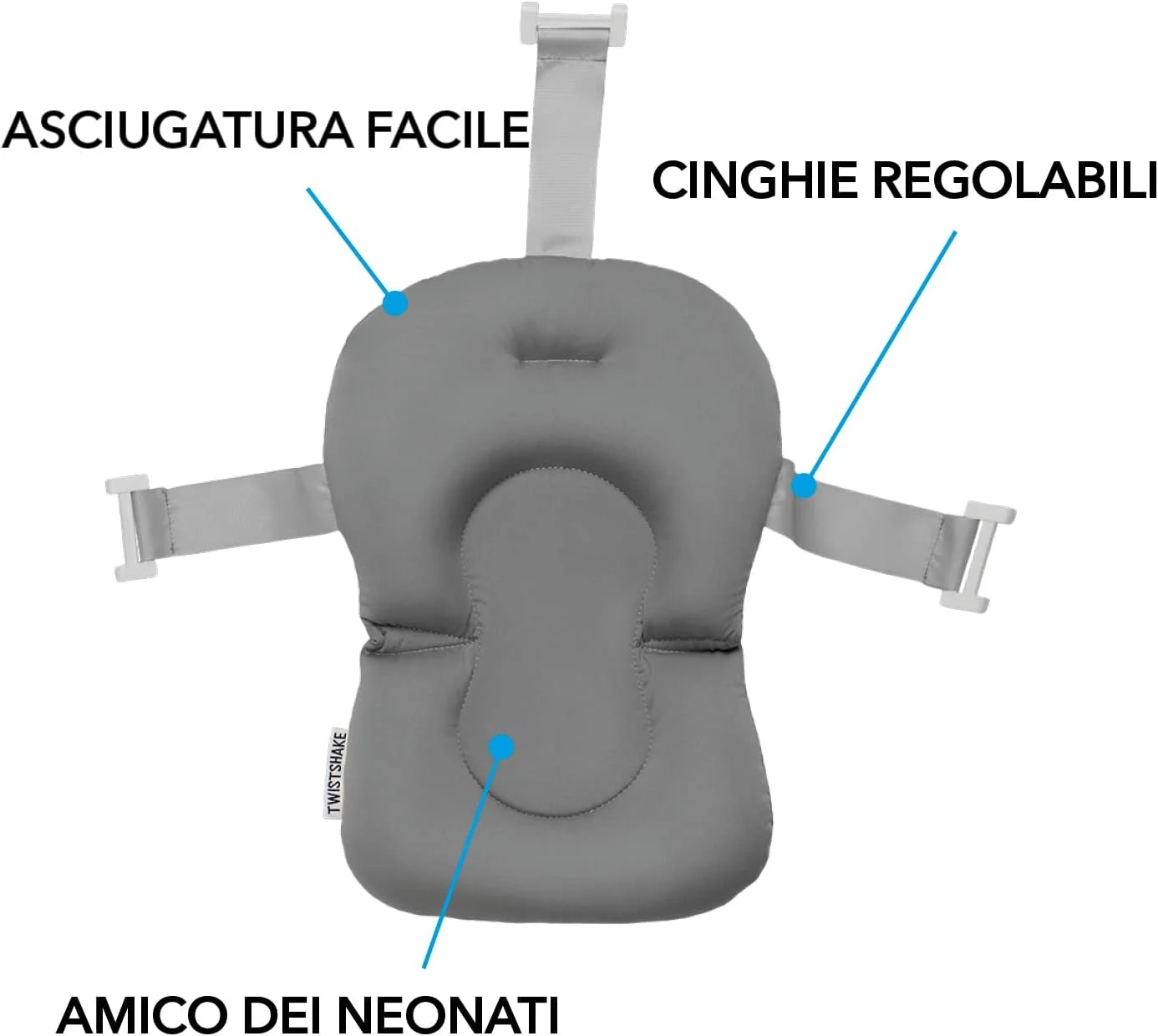 Twistshake Bath Set - Foldable Baby Bath - Non-Slip Pillow - Pouring Jug - Grey, Grey/White Twistshake Bath Set - Foldable Baby Bath - Non-Slip Pillow - Pouring Jug - Grey, Grey/White