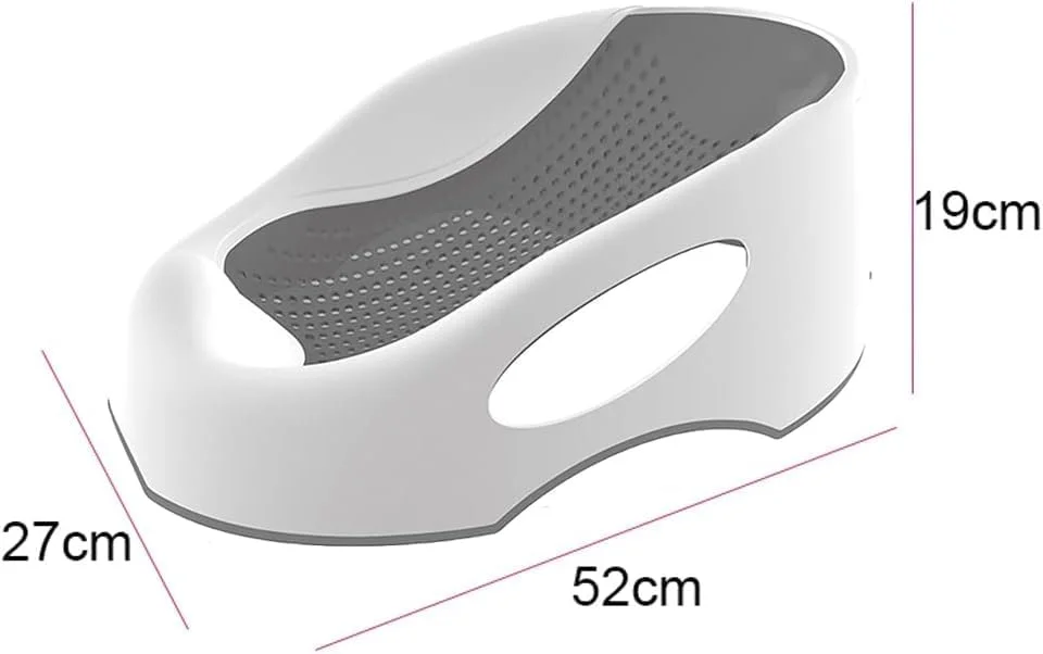 Tazweeq Baby Bath Tub, Slipless Shower Net, Lying Bathing Mat, Universally Compatible, Secure and Stable, Compact and Portable, Can be hung, Ideal for Babies Less than 6 Months Old（Grey）