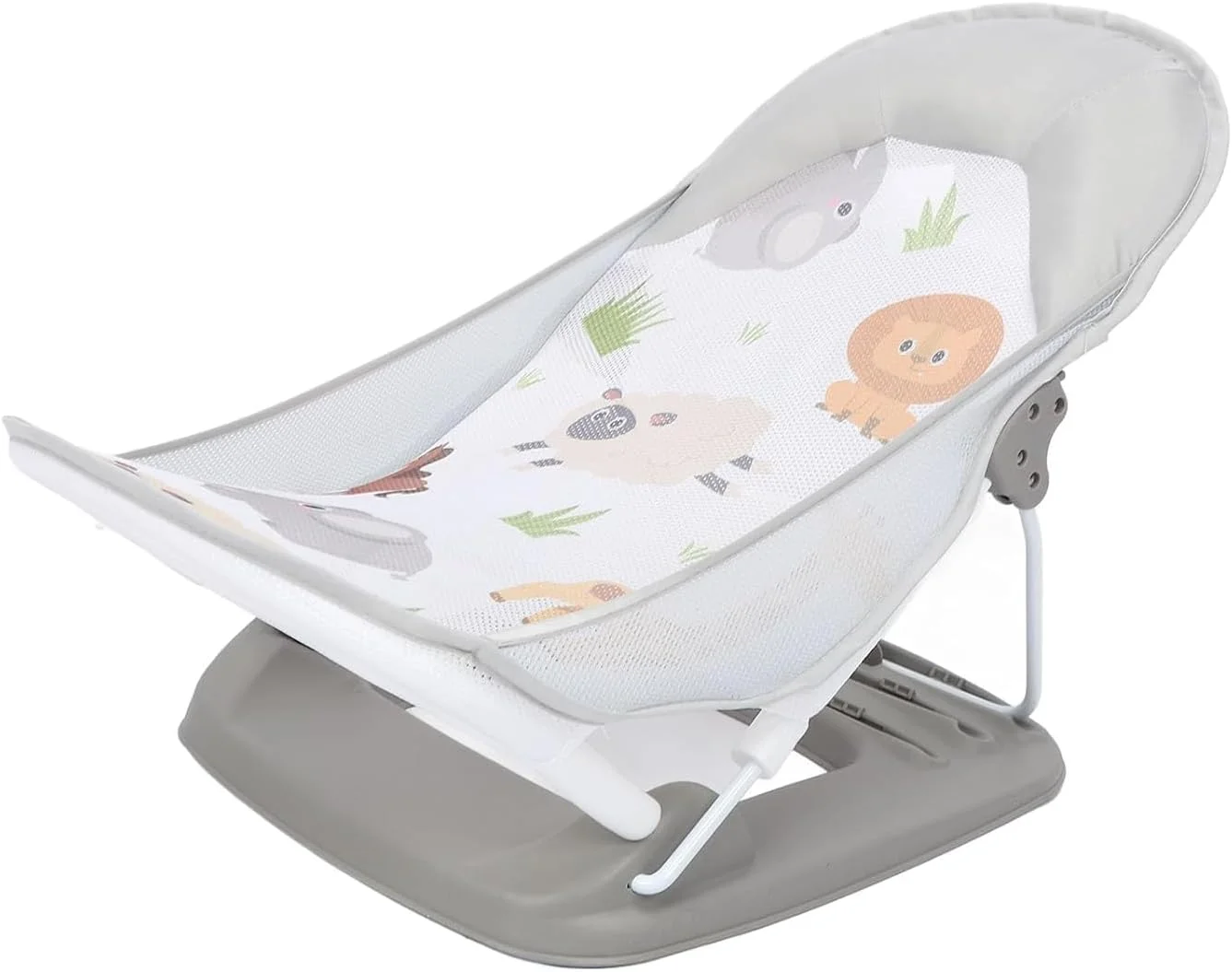 صندلی حمام ضد لغزش کودک TAME برای نوزادان 0-6 ماهه، صندلی حمام با قابلیت تنظیم 3 حالته و قابل شستشو، صندلی حمام کودک برای وان حمام با مکنده و پشتی (خاکستری)