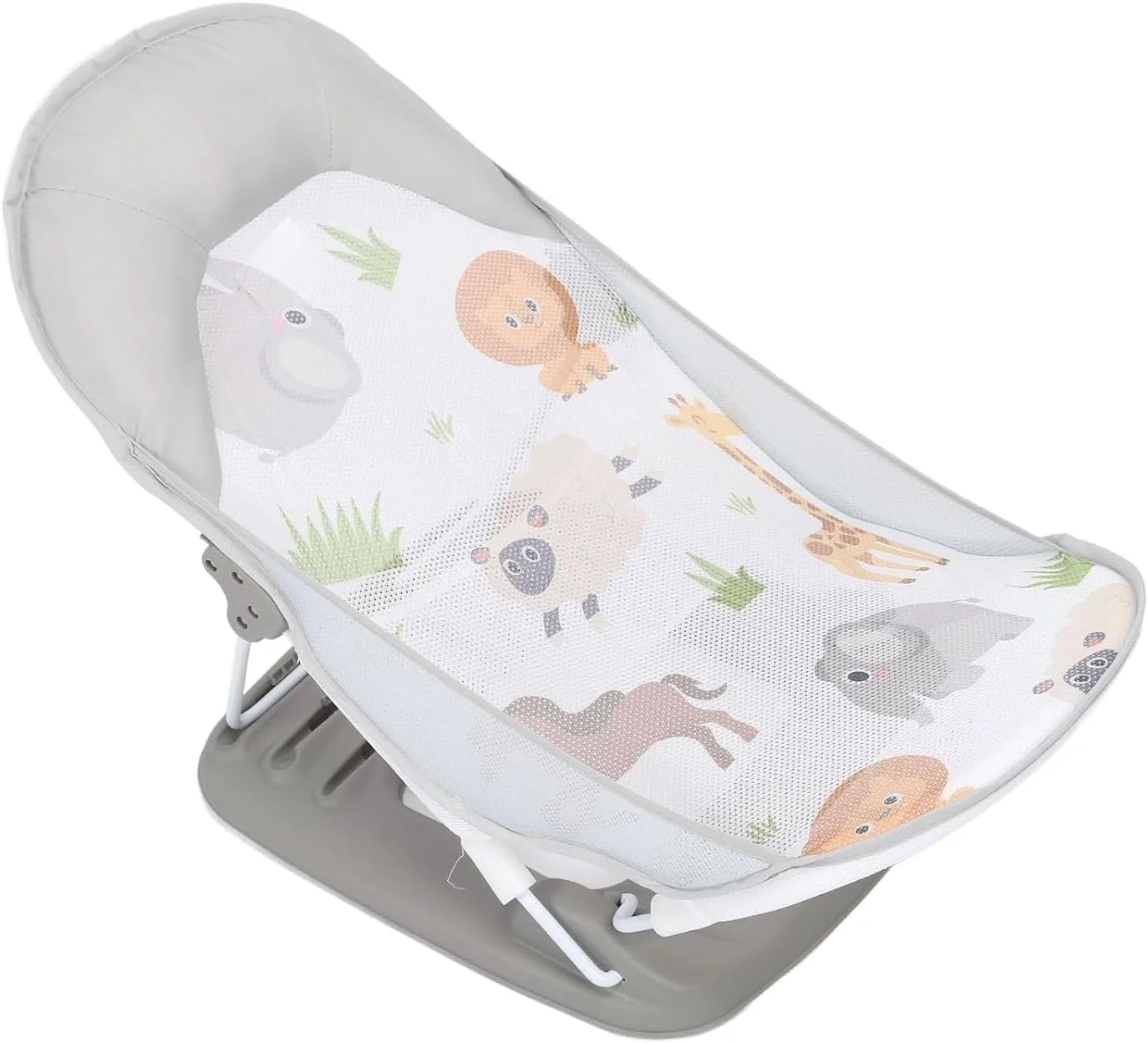 صندلی حمام ضد لغزش کودک TAME برای نوزادان 0-6 ماهه، صندلی حمام با قابلیت تنظیم 3 حالته و قابل شستشو، صندلی حمام کودک برای وان حمام با مکنده و پشتی (خاکستری)