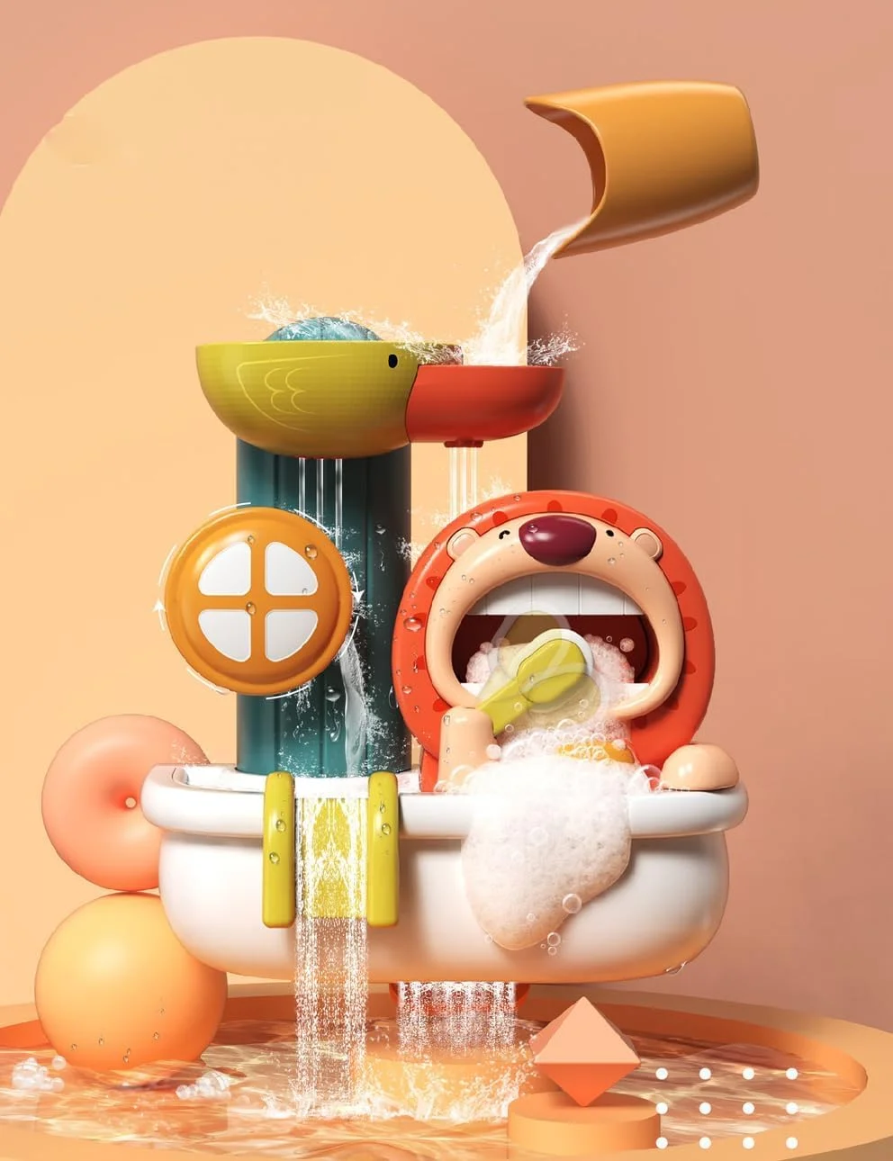 اسباب بازی حمام کودک توی بای، اسباب بازی های وان حمام برای کودکان نوپا، حباب ساز شیری توی بای برای وان حمام، مجموعه اسباب بازی وان حمام کودک، اسباب بازی های سرگرم کننده برای حمام کردن کودکان 1، 2، 3+ ساله پسر و دختر