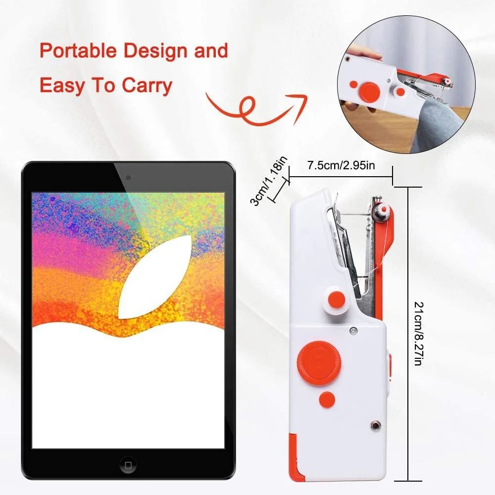 KASTWAVE Handheld Sewing Machine, Mini Portable Electric Sewing Machine, for Beginners Adult, Easy to Use and Fast Stitch Suitable for Clothes, Fabrics, DIY Home Travel (Red) KASTWAVE Handheld Sewing Machine, Mini Portable Electric Sewing Machine, for Beginners Adult, Easy to Use and Fast Stitch Suitable for Clothes, Fabrics, DIY Home Travel (Red)
