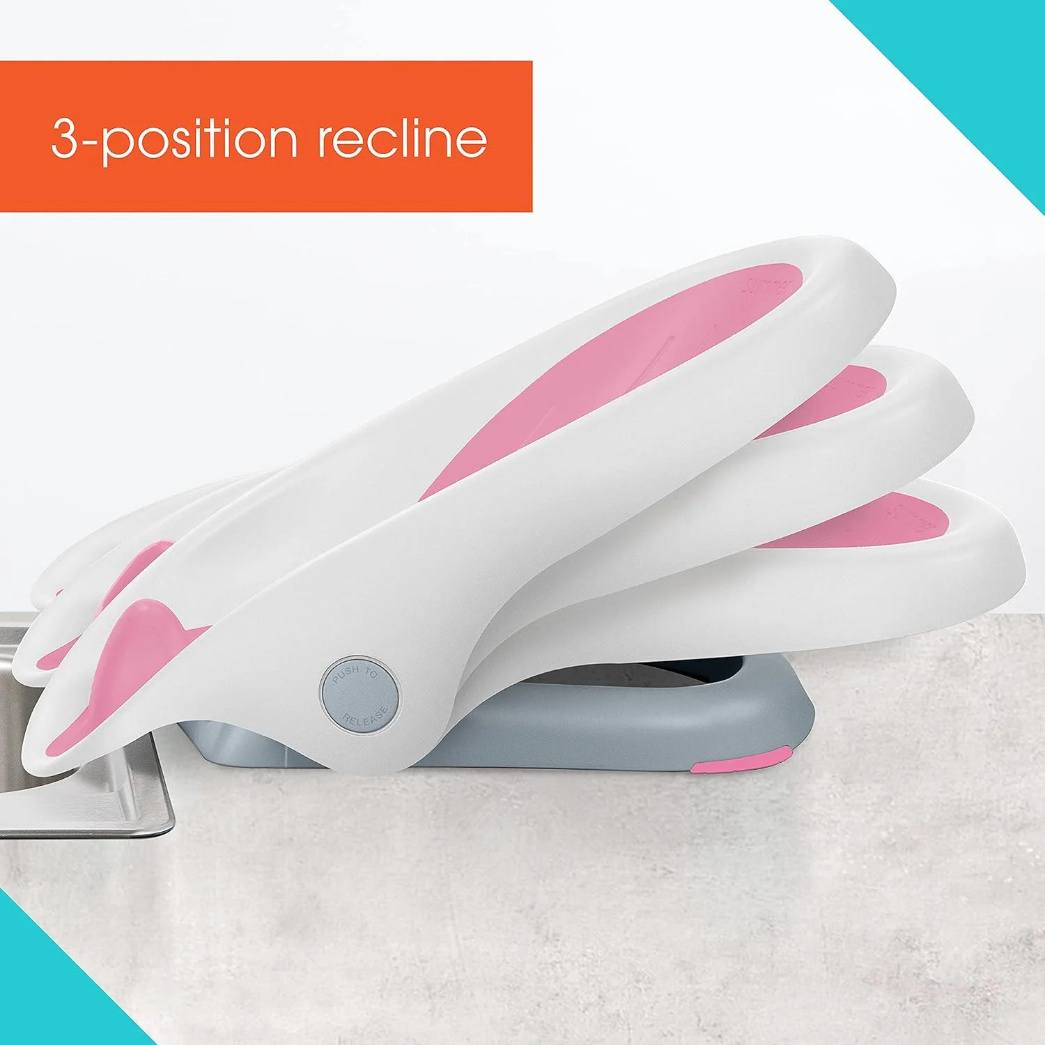 تشت حمام نوزاد سامر اینفنت مدل Clean Rinse Grow-With-Me - صورتی، یک عدد