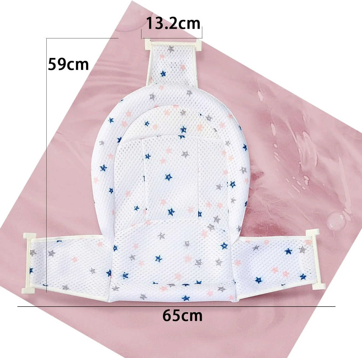 توری حمام نوزاد YHRY، تشک حمام نوزاد با سگک پنج گوشه قابل تنظیم، توری دوش شناور با قابلیت خشک شدن سریع، توری دوش وان تاشو نوزاد برای اکثر وان ها (T شکل)