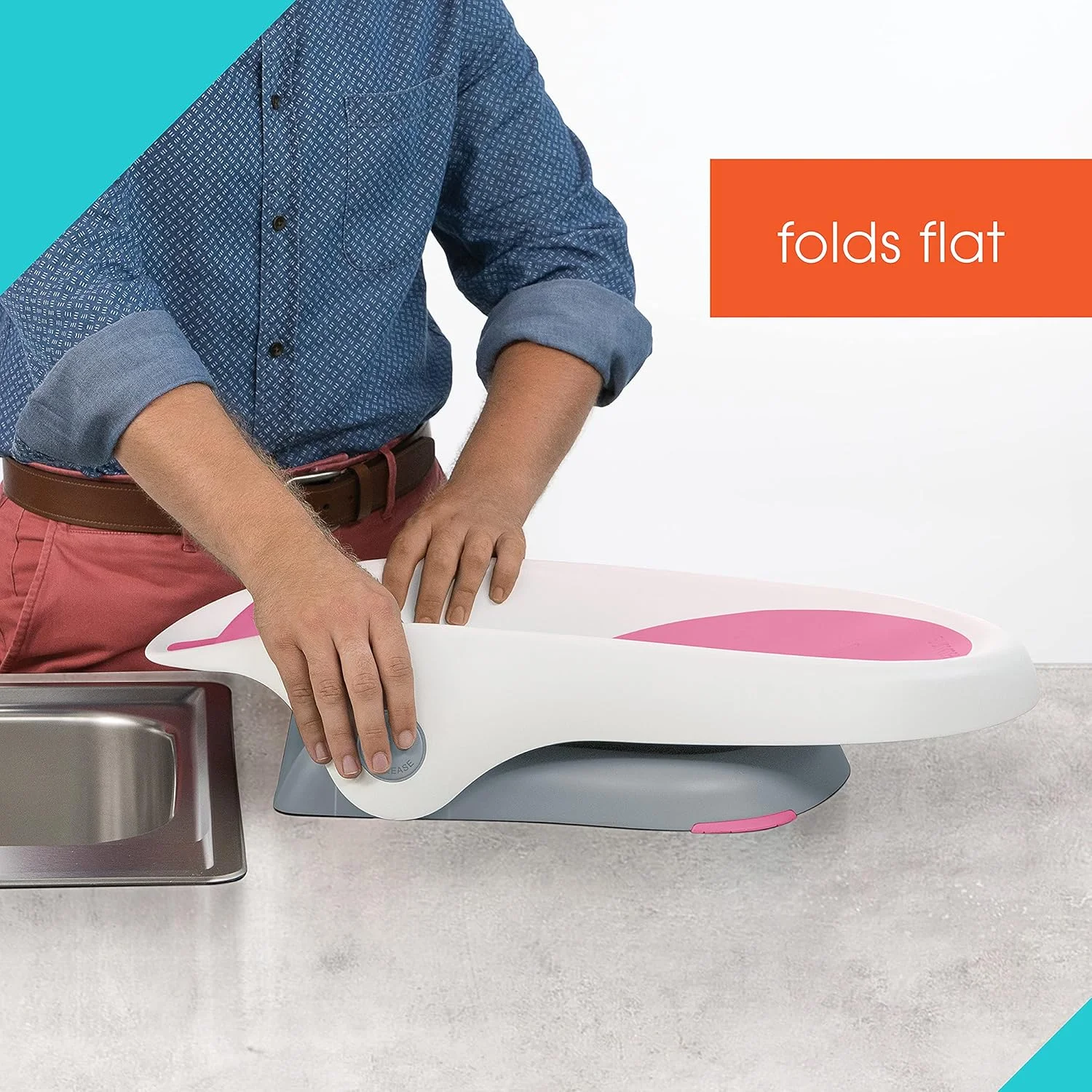 تشت حمام نوزاد سامر اینفنت مدل Clean Rinse Grow-With-Me - صورتی، یک عدد