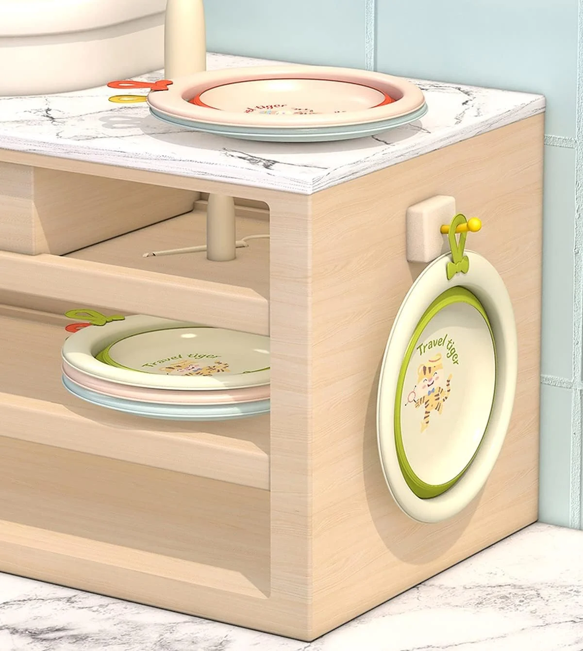 وان پلاستیکی نشکن تاشو چندمنظوره Wolpin، مناسب حمام کودک، آشپزخانه و شستشوی پا - یک عدد