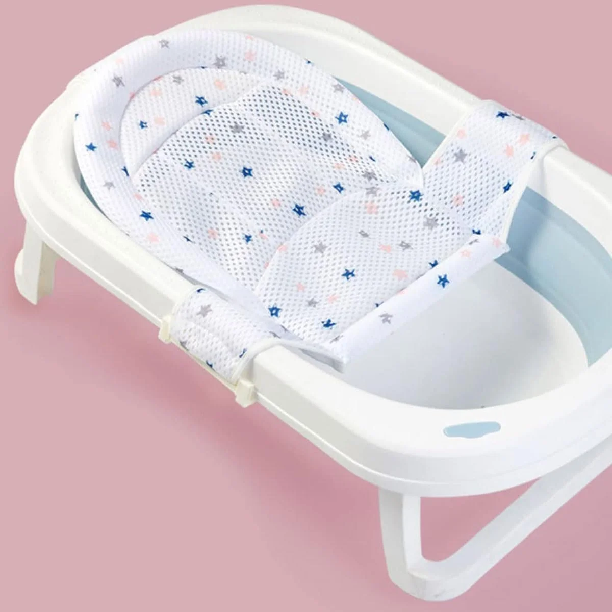 توری حمام نوزاد YHRY، تشک حمام نوزاد با سگک پنج گوشه قابل تنظیم، توری دوش شناور با قابلیت خشک شدن سریع، توری دوش وان تاشو نوزاد برای اکثر وان ها (T شکل)