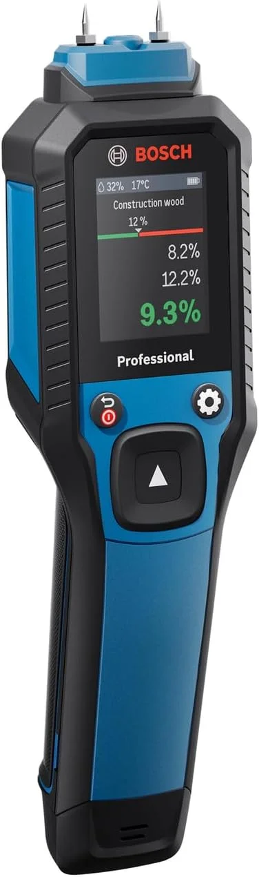 رطوبت سنج سوزنی بوش پروفشنال مدل GMP 2-15 (اندازه گیری 37 نوع چوب و 10 نوع مصالح ساختمانی، ترمو-هیگرومتر یکپارچه، IP65، 2 عدد باتری AA، کیف) رطوبت سنج سوزنی بوش پروفشنال مدل GMP 2-15 (اندازه گیری 37 نوع چوب و 10 نوع مصالح ساختمانی، ترمو-هیگرومتر یکپارچه، IP65، 2 عدد باتری AA، کیف)