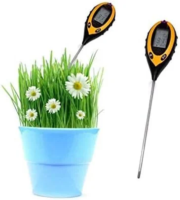 تستر خاک باغچه اس کیدو 4 در 1 LCD برای سنجش دما، نور خورشید، رطوبت و PH