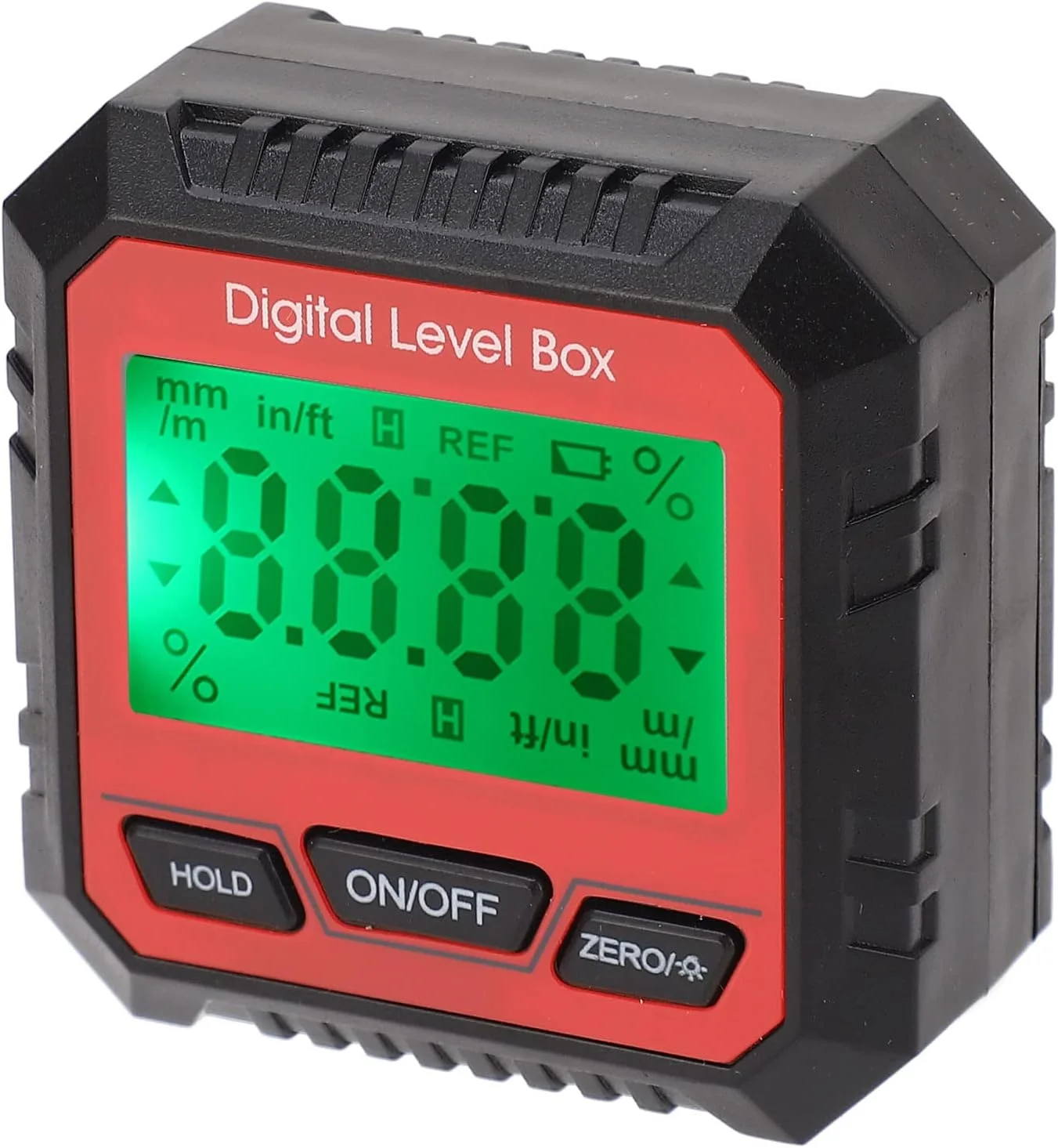 جعبه تراز دیجیتال Omabeta، زاویه یاب مغناطیسی، زاویه سنج، شیب سنج با صفحه نمایش بزرگ و شفاف برای نجاری، ساختمان سازی، بنایی، کار با چوب و ساخت و ساز (قرمز)