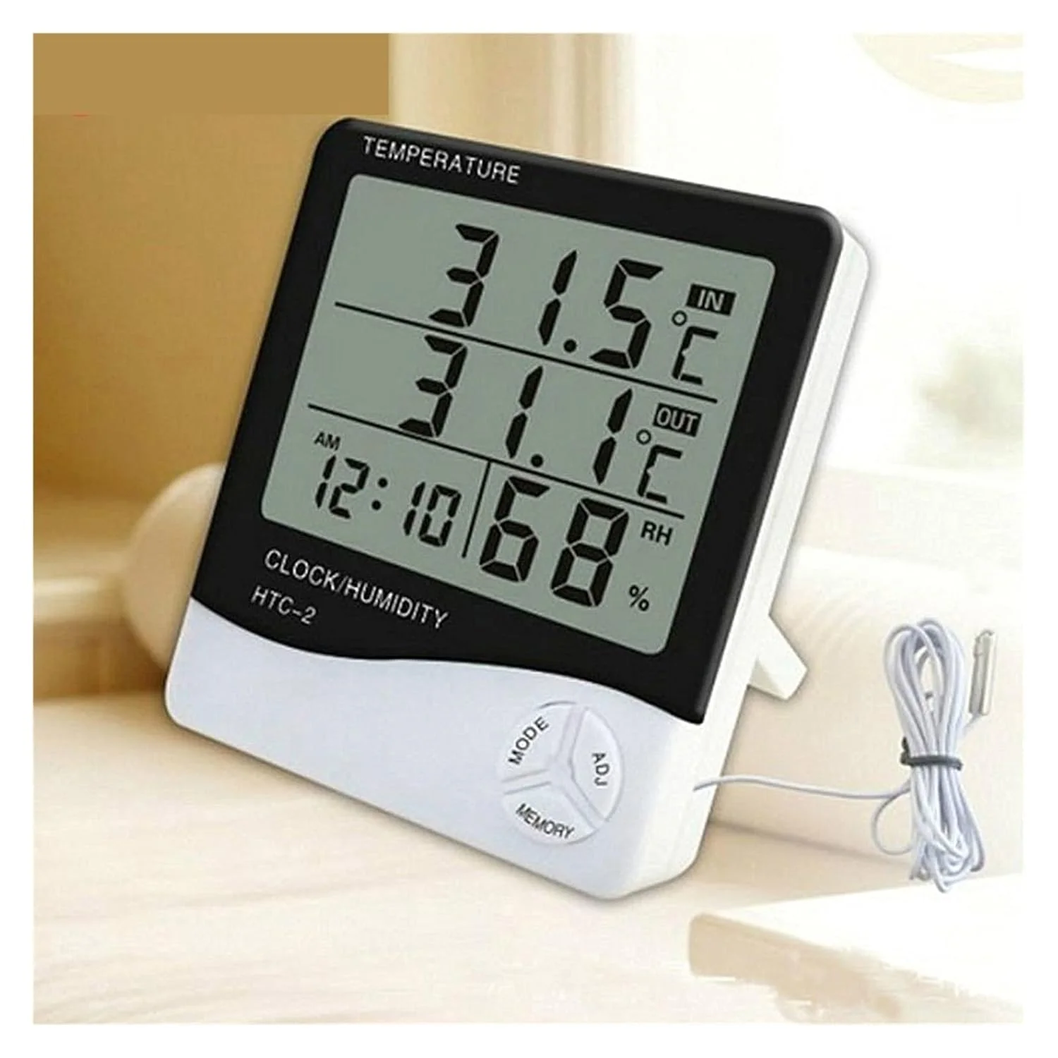 دماسنج و رطوبت سنج دیجیتال دقیق SKEIDO - مانیتور حرفه ای دما و رطوبت LCD با عملکرد حافظه، ساعت زنگ دار و نمایشگر تقویم برای استفاده در داخل و خارج از منزل دماسنج و رطوبت سنج دیجیتال دقیق SKEIDO - مانیتور حرفه ای دما و رطوبت LCD با عملکرد حافظه، ساعت زنگ دار و نمایشگر تقویم برای استفاده در داخل و خارج از منزل