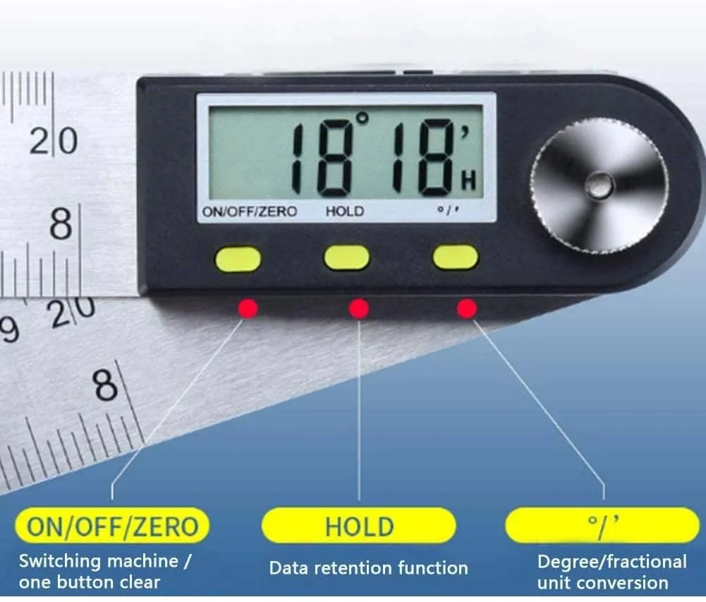 زاویه سنج دیجیتال BLZQSQ 360 درجه، شیب سنج دیجیتال، زاویه یاب نقاله با تراز ال سی دی برای تراز افقی عمودی دوگانه