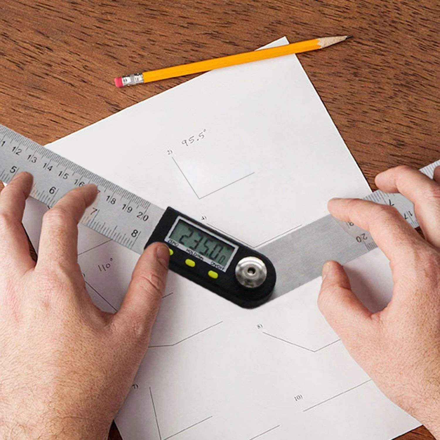 زاویه سنج دیجیتال BLZQSQ 360 درجه، شیب سنج دیجیتال، زاویه یاب نقاله با تراز ال سی دی برای تراز افقی عمودی دوگانه