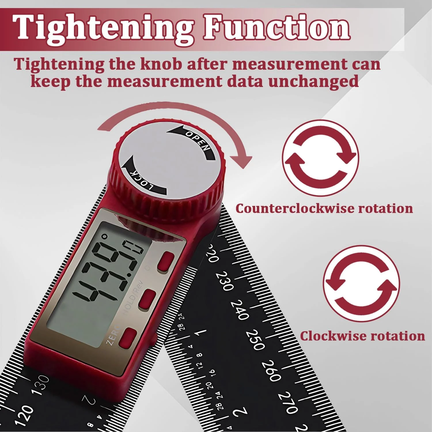 زاویه یاب دیجیتال، گونیا و نقاله دیجیتال استیل ضد زنگ، شیب سنج 360 درجه، ابزار و لوازم خانگی با صفحه نمایش LCD، برای نجاری، ساخت و ساز و تعمیرات