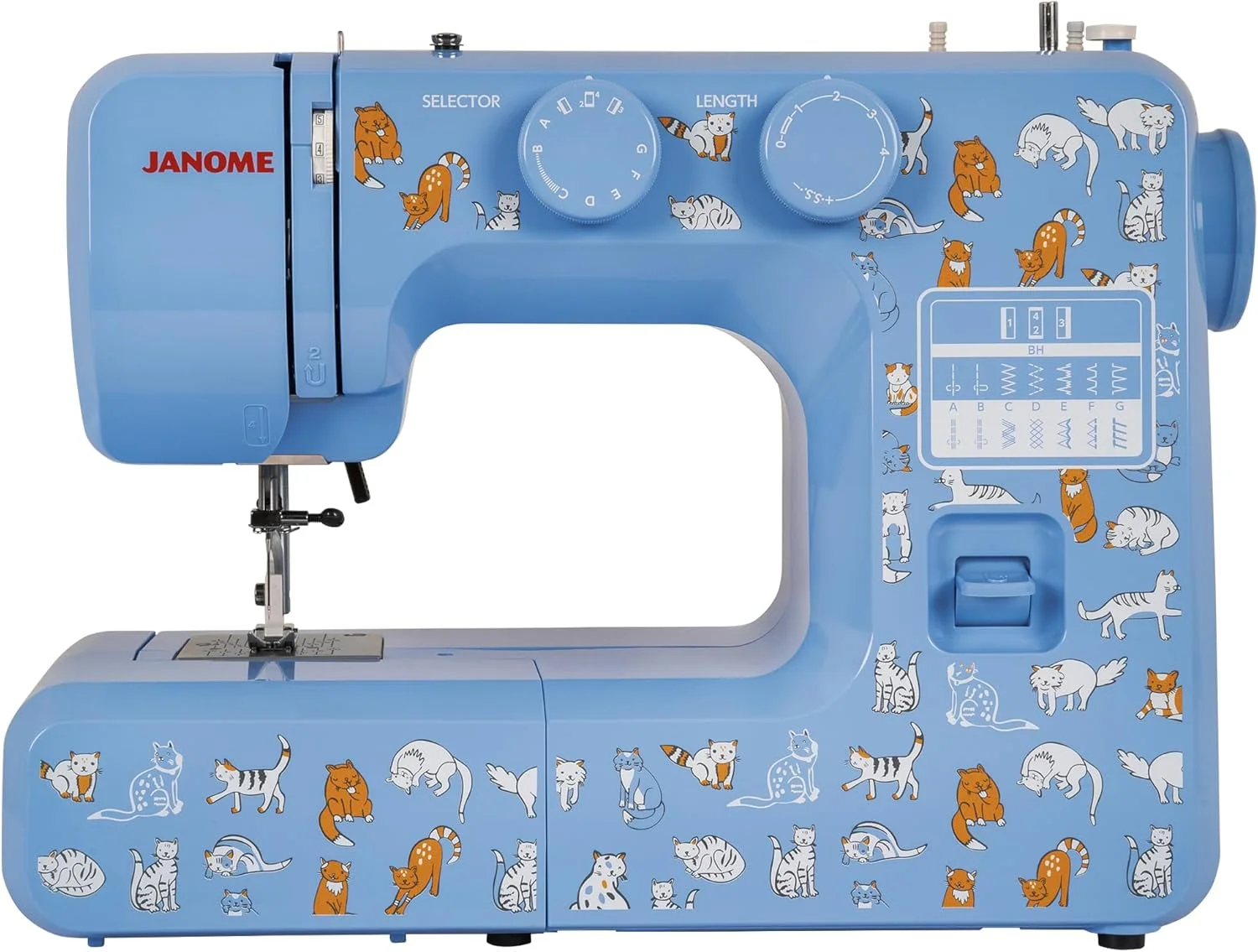 چرخ خیاطی Janome Cat Fancy با کاربری آسان، دارای قاب فلزی داخلی، نمودار ماسوره، ویدیوهای آموزشی، ساخته شده برای افراد مبتدی!، چند رنگ چرخ خیاطی Janome Cat Fancy با کاربری آسان، دارای قاب فلزی داخلی، نمودار ماسوره، ویدیوهای آموزشی، ساخته شده برای افراد مبتدی!، چند رنگ
