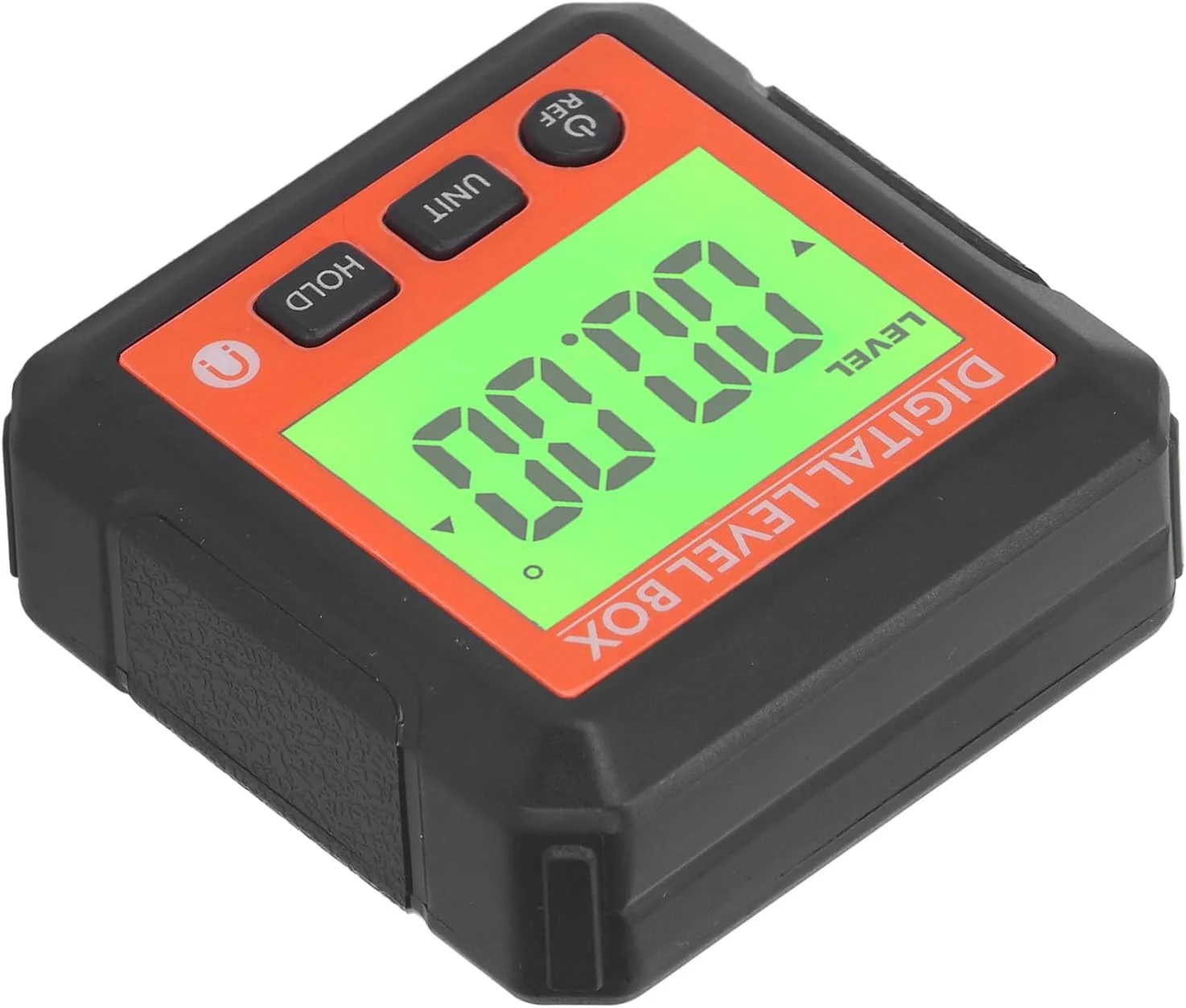 جعبه تراز دیجیتال Fockety، تراز دیجیتال مغناطیسی و زاویه یاب، زاویه یاب با دقت بالا، شیب سنج با پایه مغناطیسی برای نجاری، اره میزی، ساخت و ساز (نارنجی)