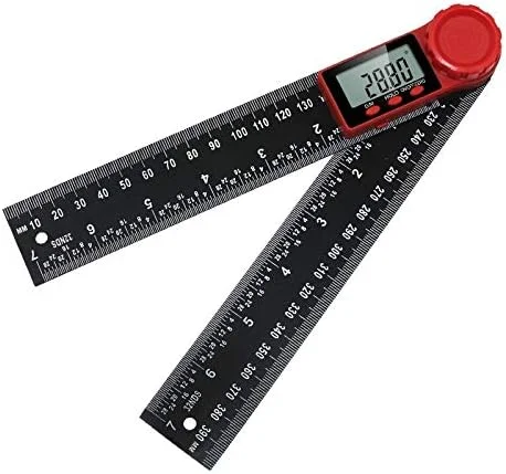 Mesee LCD Digital Angle Finder Ruler, 200mm/7 Inch Angle Finder Gauge Protractor Meter Inclinometer Goniometer Electronic Angle Measuring Tool for Woodworking Construction Household Repair