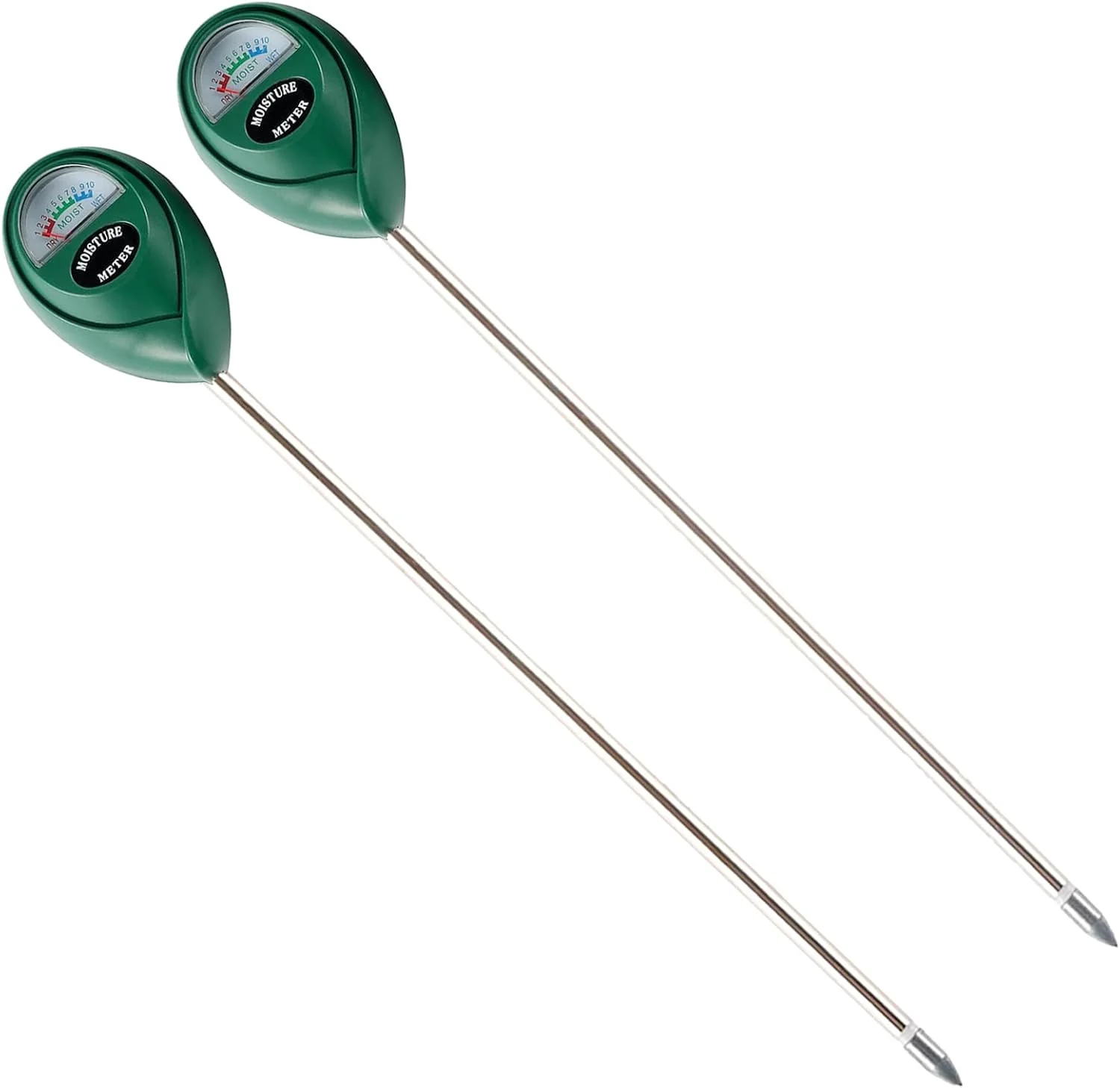 رطوبت سنج خاک با میله بلند Hathdia، بسته 2 عددی، مناسب برای مراقبت از گیاهان آپارتمانی و فضای باز، بدون نیاز به باتری (سبز)