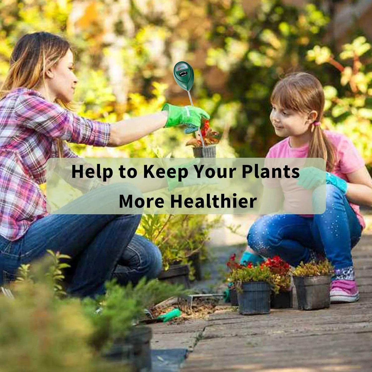 رطوبت سنج خاک با میله بلند Hathdia، بسته 2 عددی، مناسب برای مراقبت از گیاهان آپارتمانی و فضای باز، بدون نیاز به باتری (سبز)