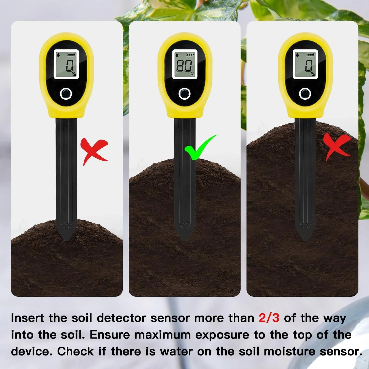 دستگاه تشخیص رطوبت خاک، تستر رطوبت خاک گیاه، مجموعه هوشمند تستر خاک با باتری دکمه ای برای باغ، مزرعه، چمن، داخل و خارج از منزل دستگاه تشخیص رطوبت خاک، تستر رطوبت خاک گیاه، مجموعه هوشمند تستر خاک با باتری دکمه ای برای باغ، مزرعه، چمن، داخل و خارج از منزل
