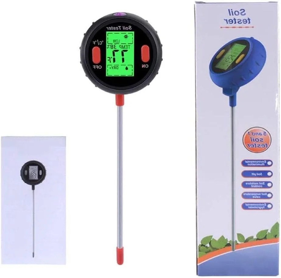 رطوبت سنج خاک 5 در 1، ابزار باغبانی تست کننده PH/رطوبت/نور خاک، تست دیجیتال آب گیاه برای داخل و خارج از منزل، تستر خاک دیجیتال برای خاک PH داخلی، دیجیتال تستر خاک باغبانی رطوبت سنج خاک 5 در 1، ابزار باغبانی تست کننده PH/رطوبت/نور خاک، تست دیجیتال آب گیاه برای داخل و خارج از منزل، تستر خاک دیجیتال برای خاک PH داخلی، دیجیتال تستر خاک باغبانی