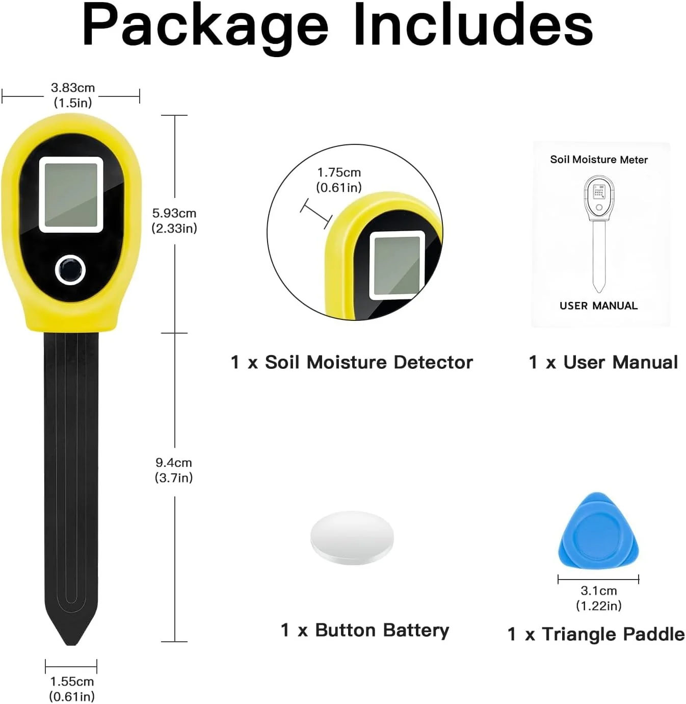 دستگاه تشخیص رطوبت خاک، تستر رطوبت خاک گیاه، مجموعه هوشمند تستر خاک با باتری دکمه ای برای باغ، مزرعه، چمن، داخل و خارج از منزل دستگاه تشخیص رطوبت خاک، تستر رطوبت خاک گیاه، مجموعه هوشمند تستر خاک با باتری دکمه ای برای باغ، مزرعه، چمن، داخل و خارج از منزل