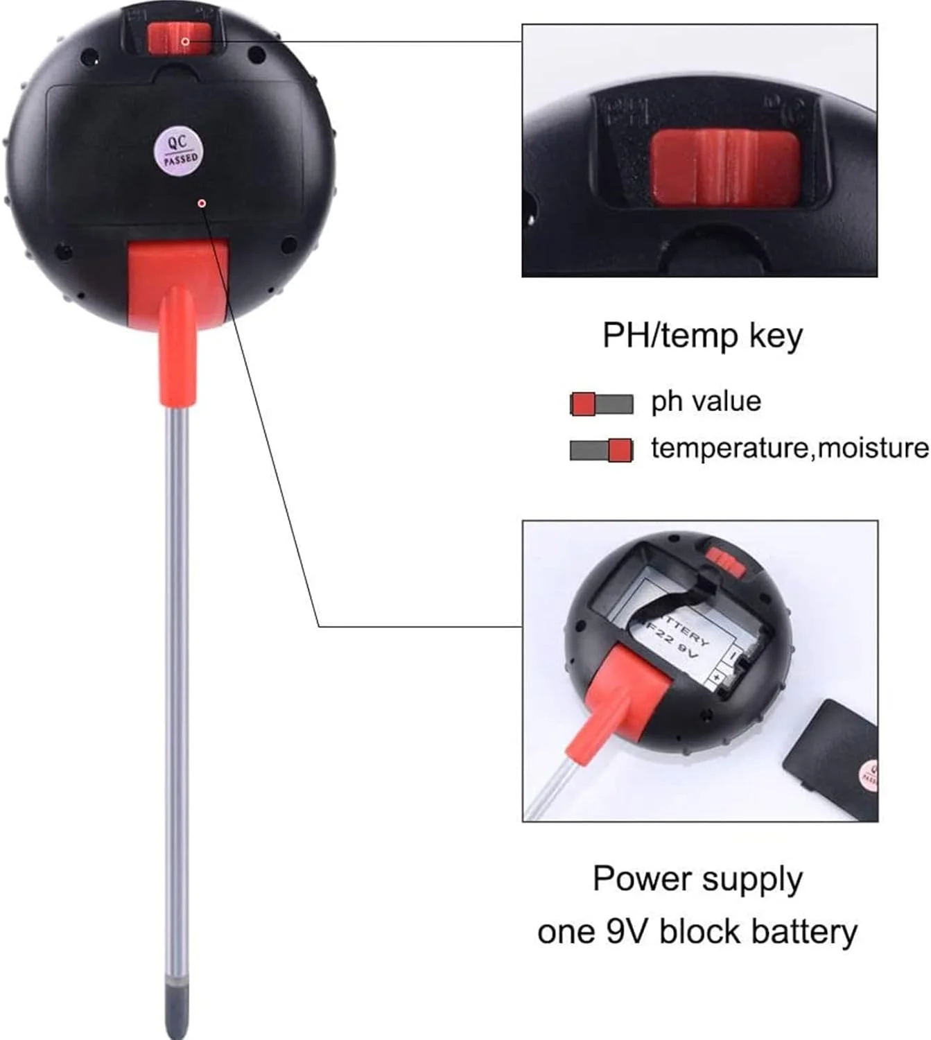 رطوبت سنج خاک 5 در 1، ابزار باغبانی تست کننده PH/رطوبت/نور خاک، تست دیجیتال آب گیاه برای داخل و خارج از منزل، تستر خاک دیجیتال برای خاک PH داخلی، دیجیتال تستر خاک باغبانی رطوبت سنج خاک 5 در 1، ابزار باغبانی تست کننده PH/رطوبت/نور خاک، تست دیجیتال آب گیاه برای داخل و خارج از منزل، تستر خاک دیجیتال برای خاک PH داخلی، دیجیتال تستر خاک باغبانی