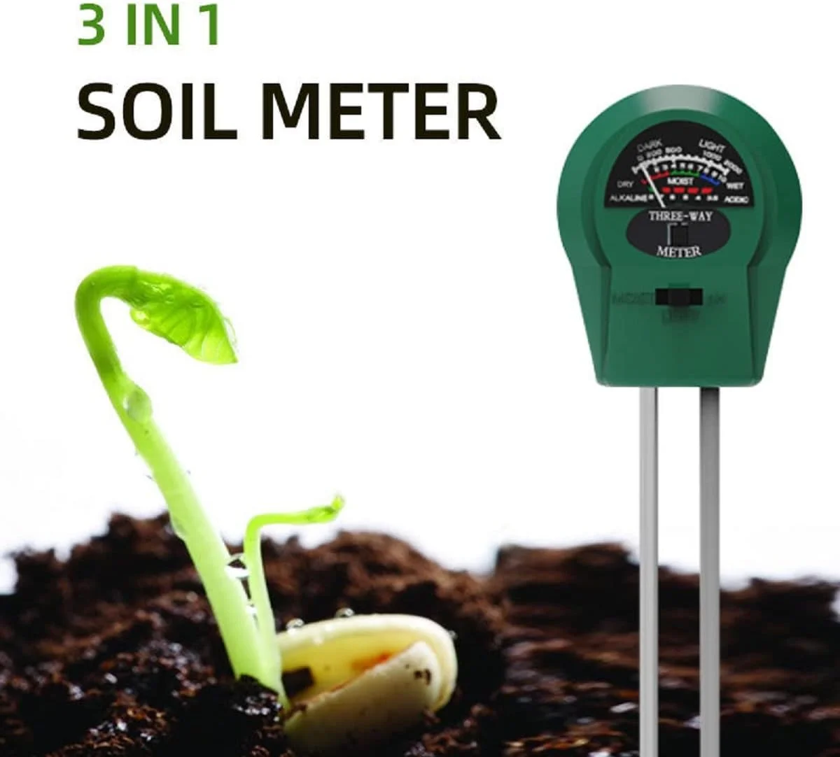 تستر خاک، کیت تست رطوبت، pH و نور برای باغبانی در فضای باز و داخلی، رطوبت سنج گیاه برای باغ، چمن، خانه، تستر رطوبت/PH/نور 3 در 1 خاک (10.03) تستر خاک، کیت تست رطوبت، pH و نور برای باغبانی در فضای باز و داخلی، رطوبت سنج گیاه برای باغ، چمن، خانه، تستر رطوبت/PH/نور 3 در 1 خاک (10.03)